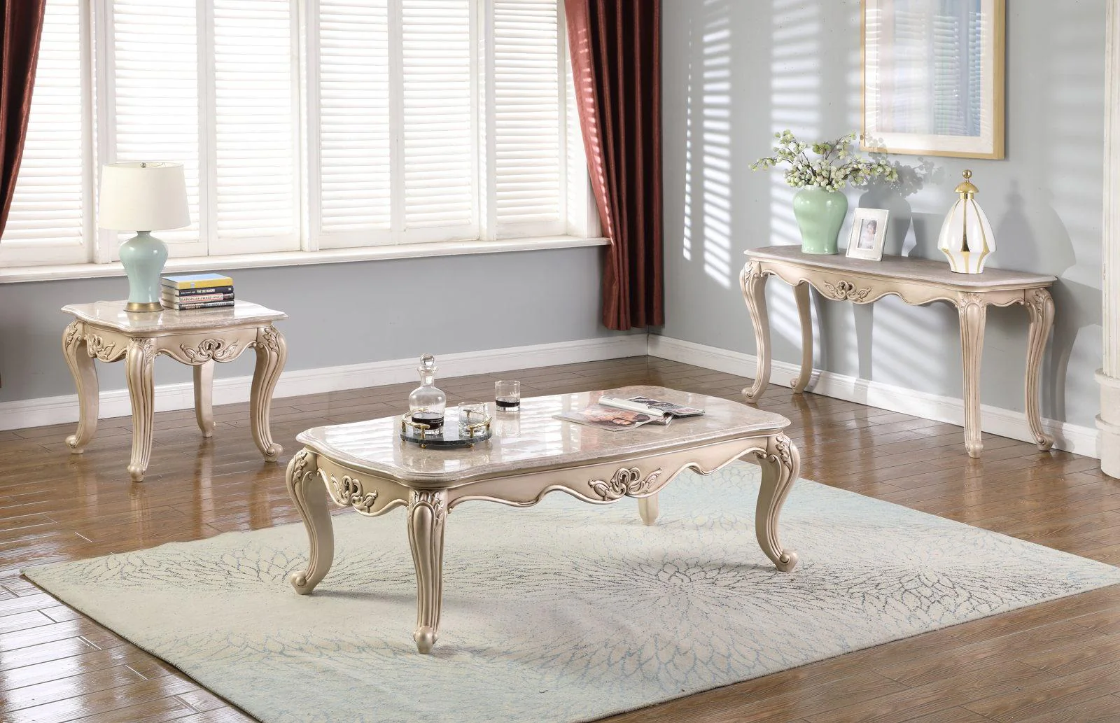 New Classic Monique Console Table in Pearl - Image 2