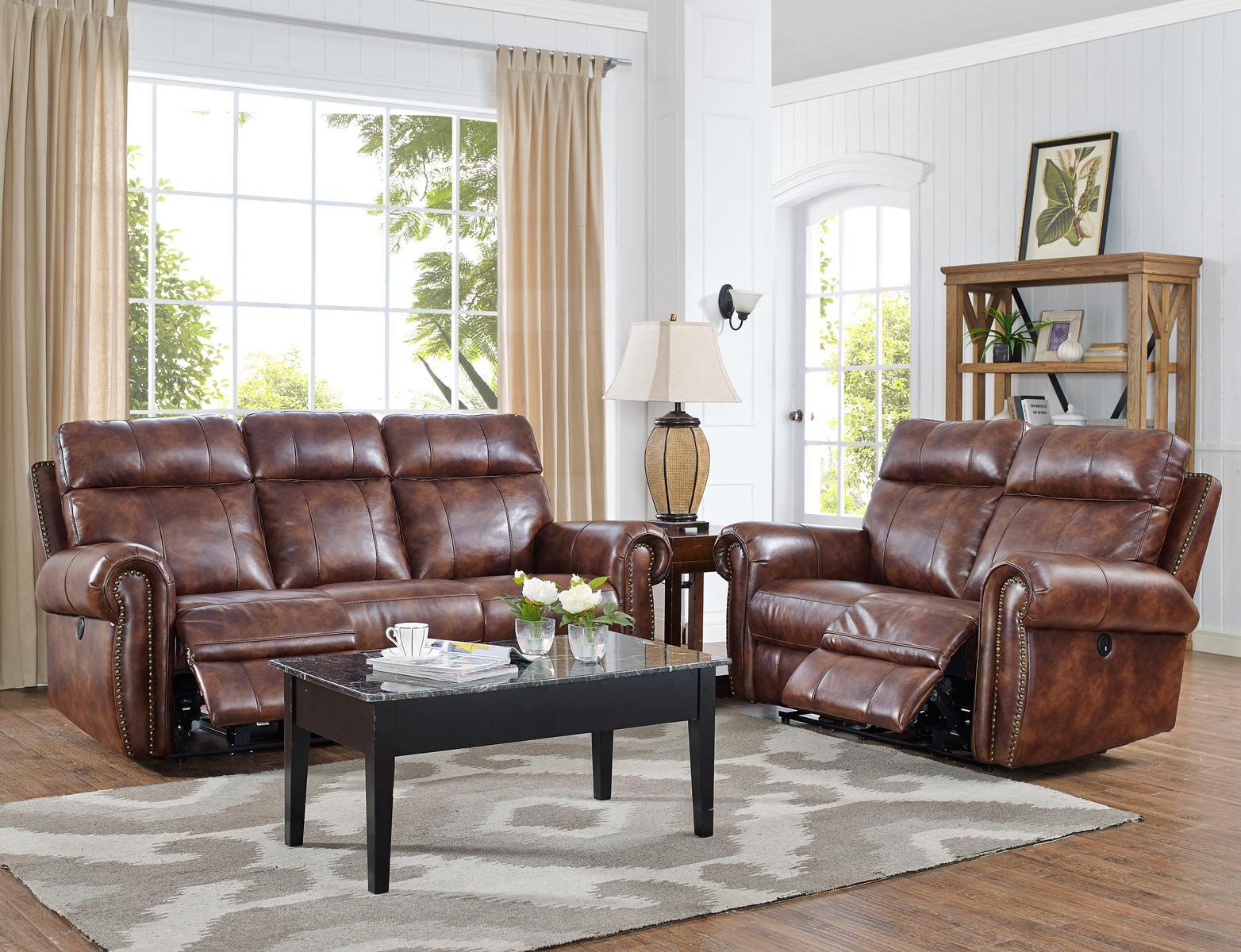 New Classic Roycroft Power Recliner Sofa in Pecan - Image 2