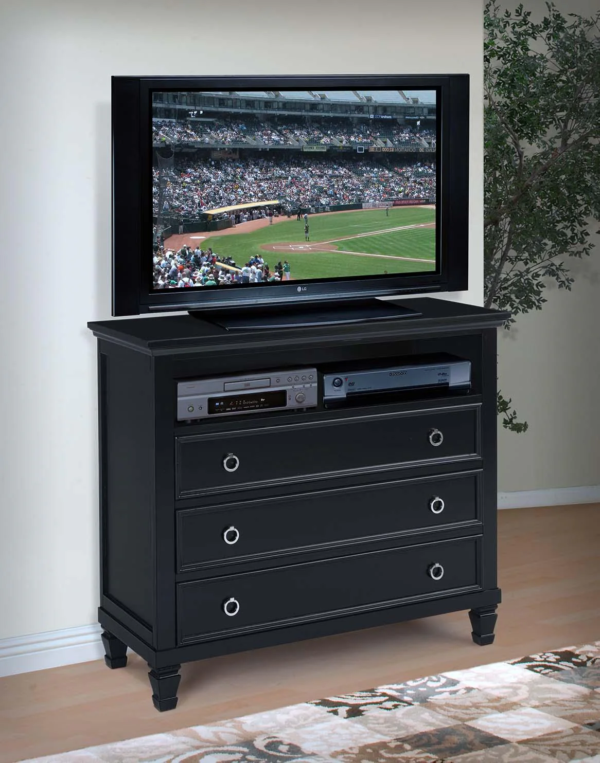 New Classic Tamarack 3-Drawer Media Chest in Black - Image 2