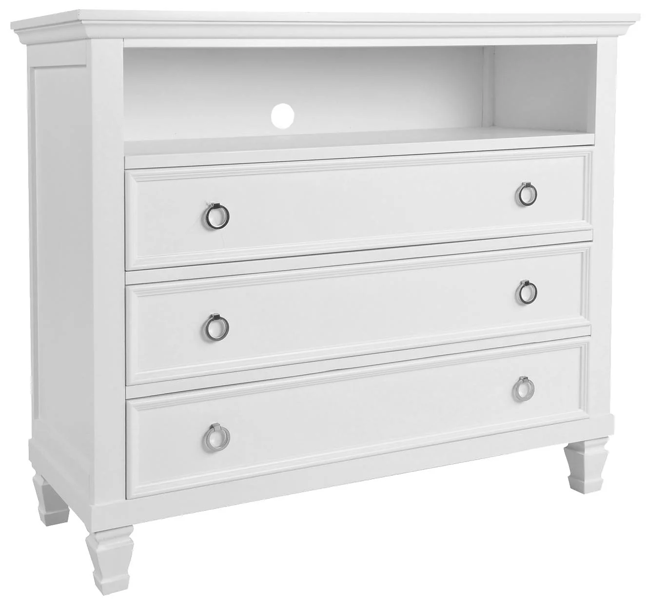 New Classic Tamarack 3-Drawer Media Chest in White - Image 2