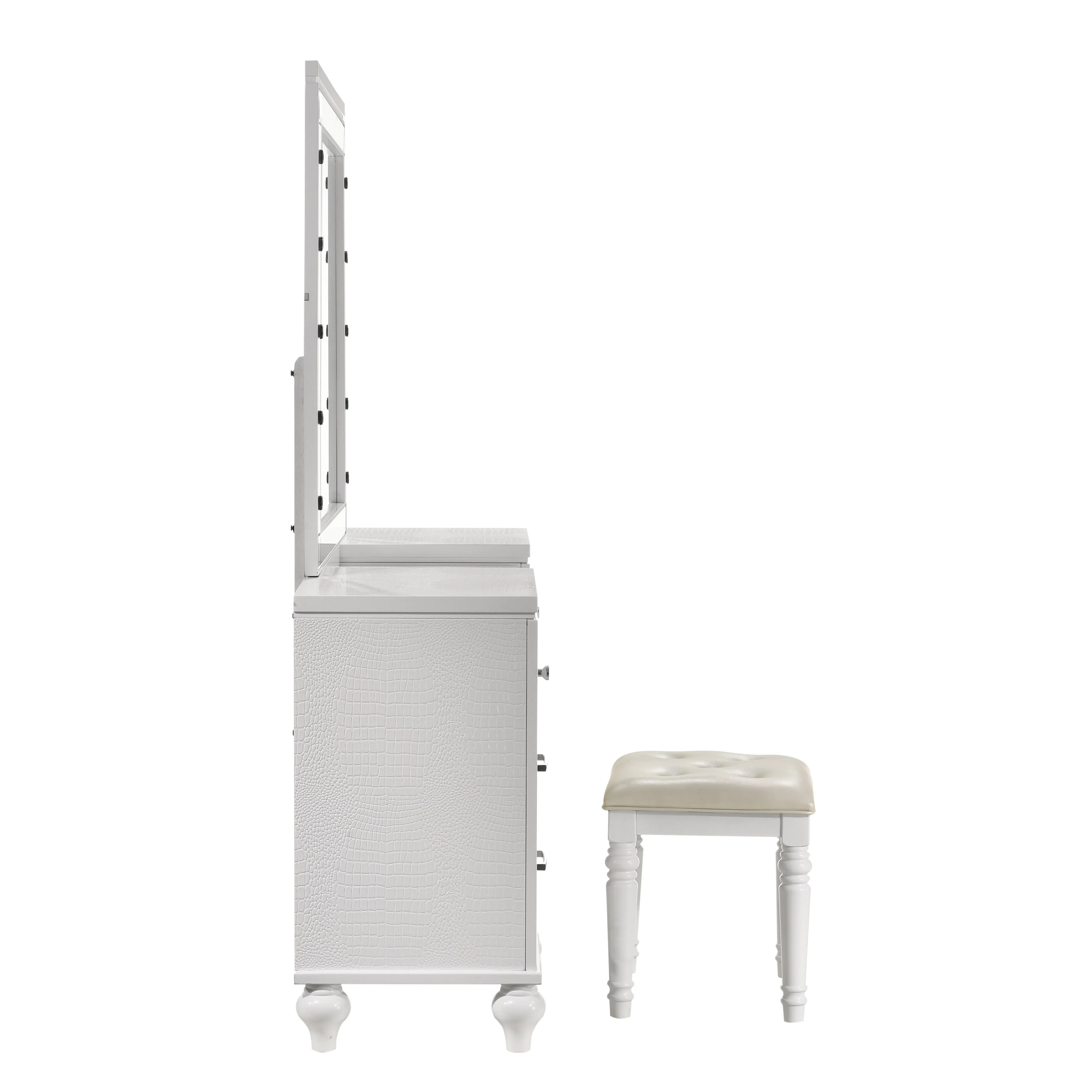 Valentino Dressing Table Mirror (Bulbs Not Included)-White - Image 3