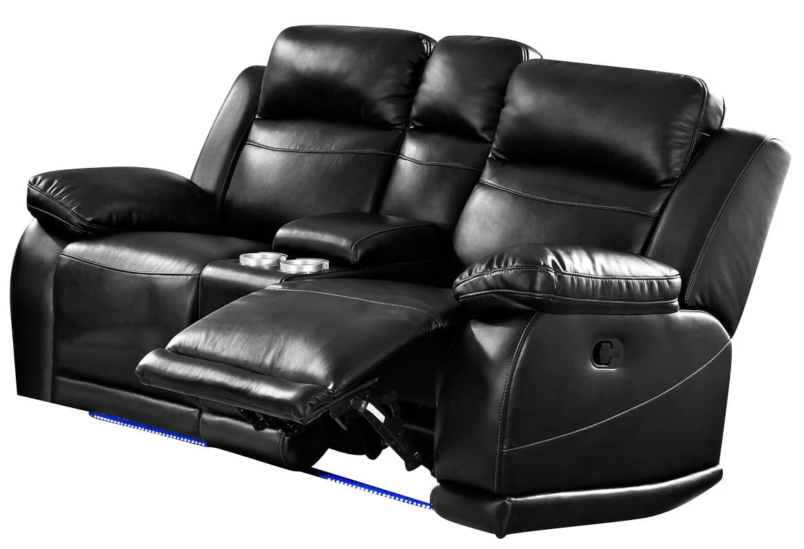 New Classic Vega Dual Recliner Console Loveseat in Premiere Black - Image 3