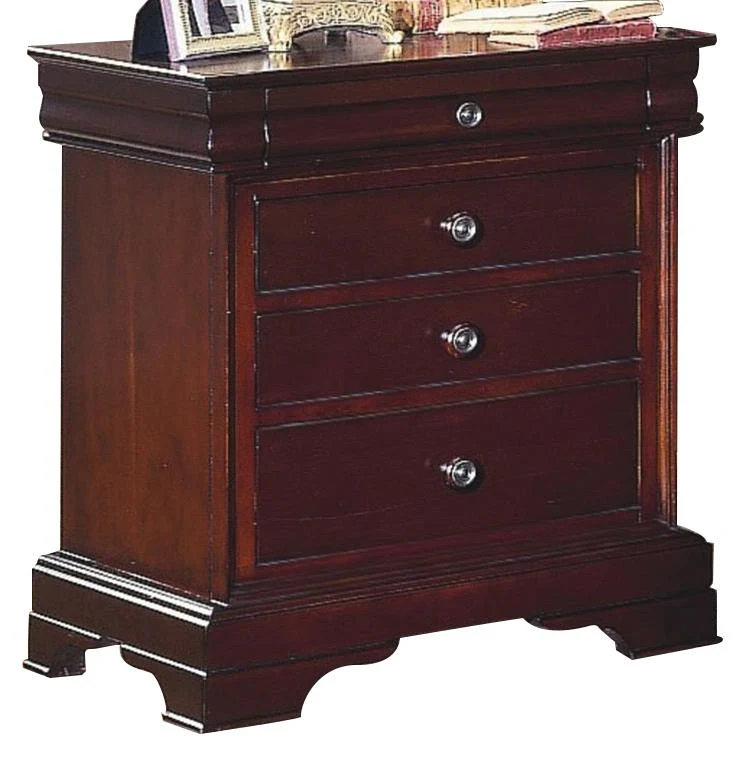 New Classic Versaille 4 Drawer Night Stand in Bordeaux - Image 3