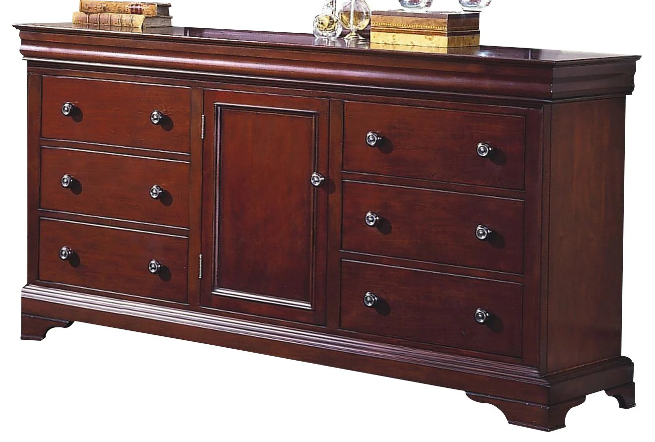 New Classic Versaille 6 Drawer Dresser in Bordeaux - Image 3
