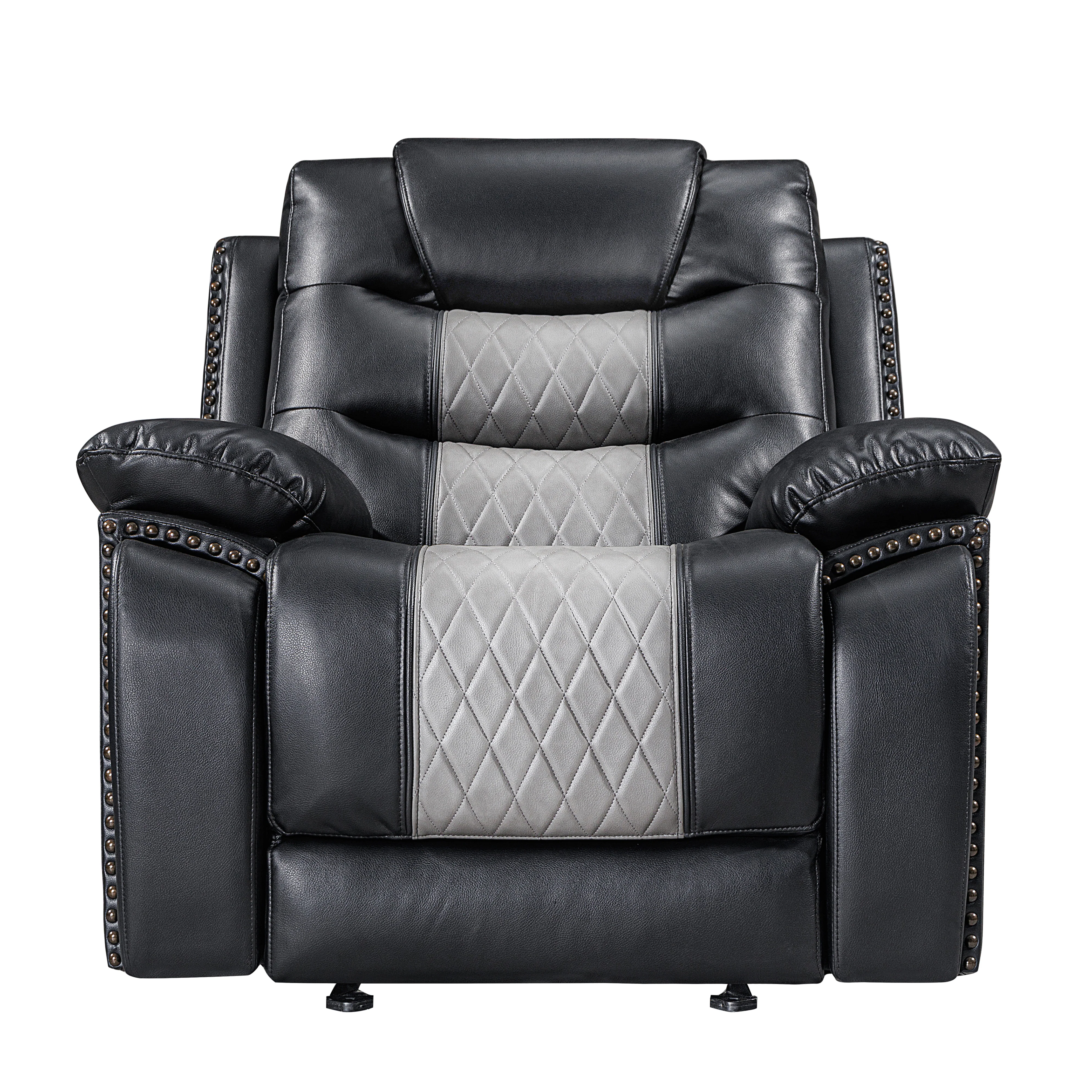 Nikko Glider Recliner-Black/Gray - Image 2