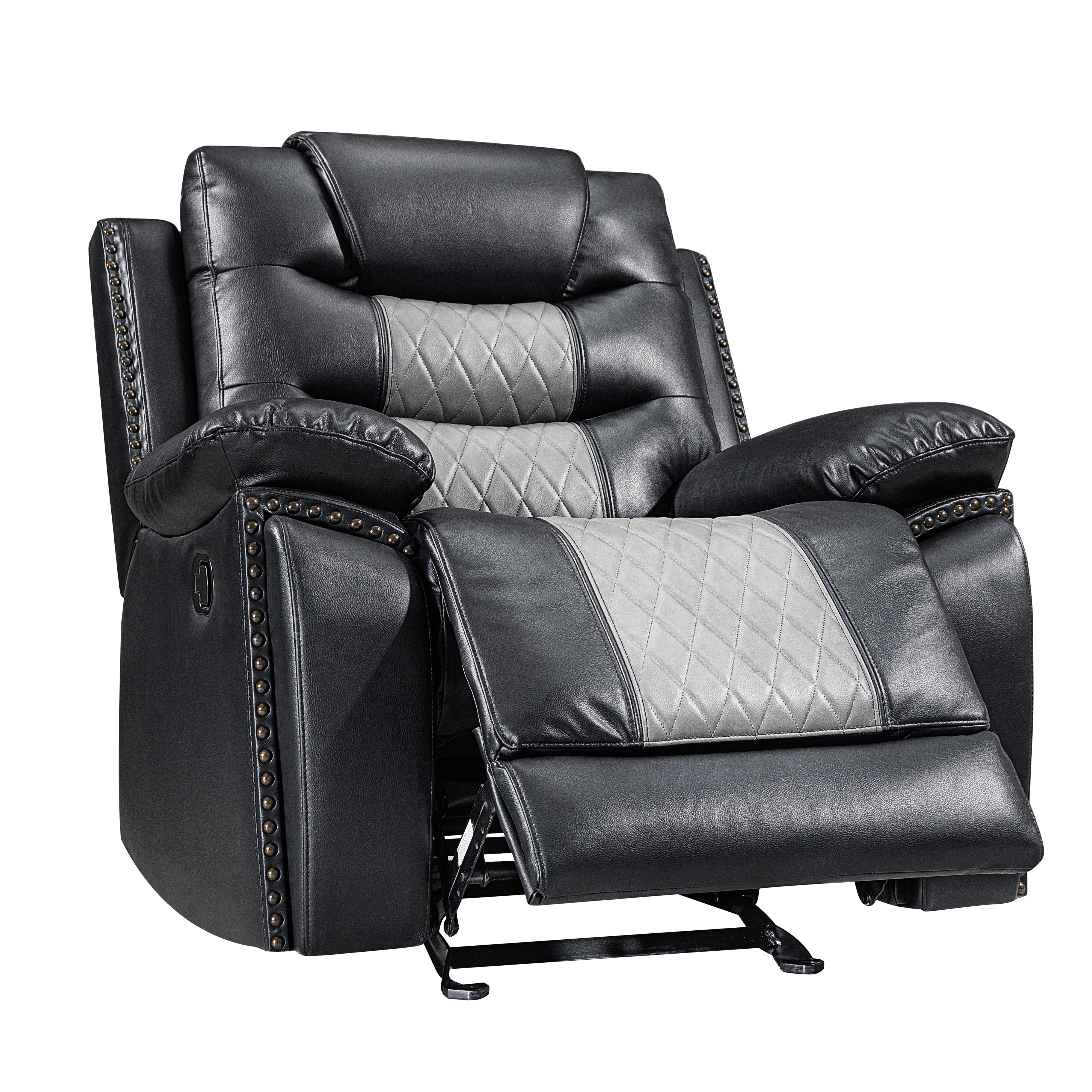 Nikko Glider Recliner-Black/Gray - Image 3