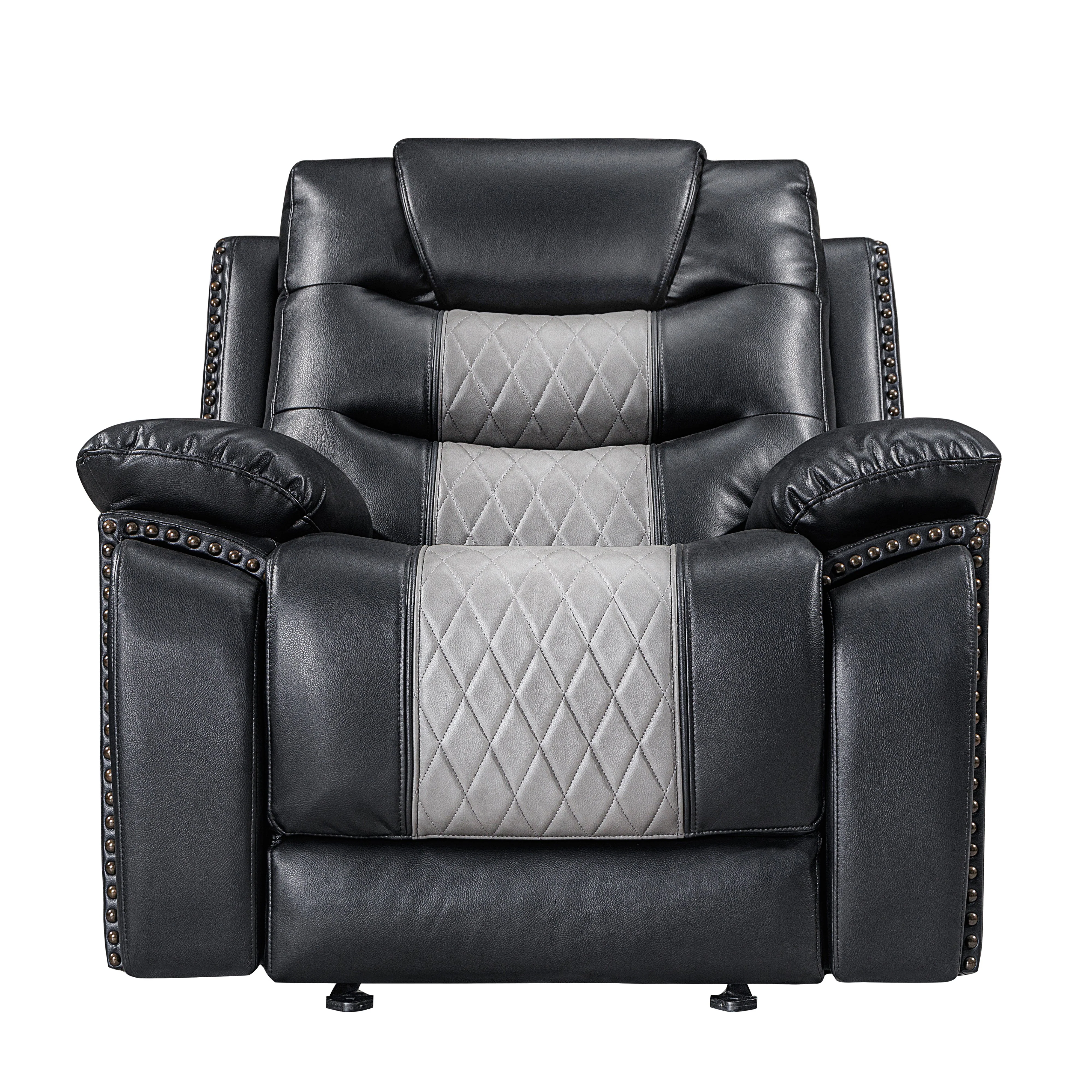 Nikko Glider Recliner W/Pwr Fr-Black/Gray - Image 2