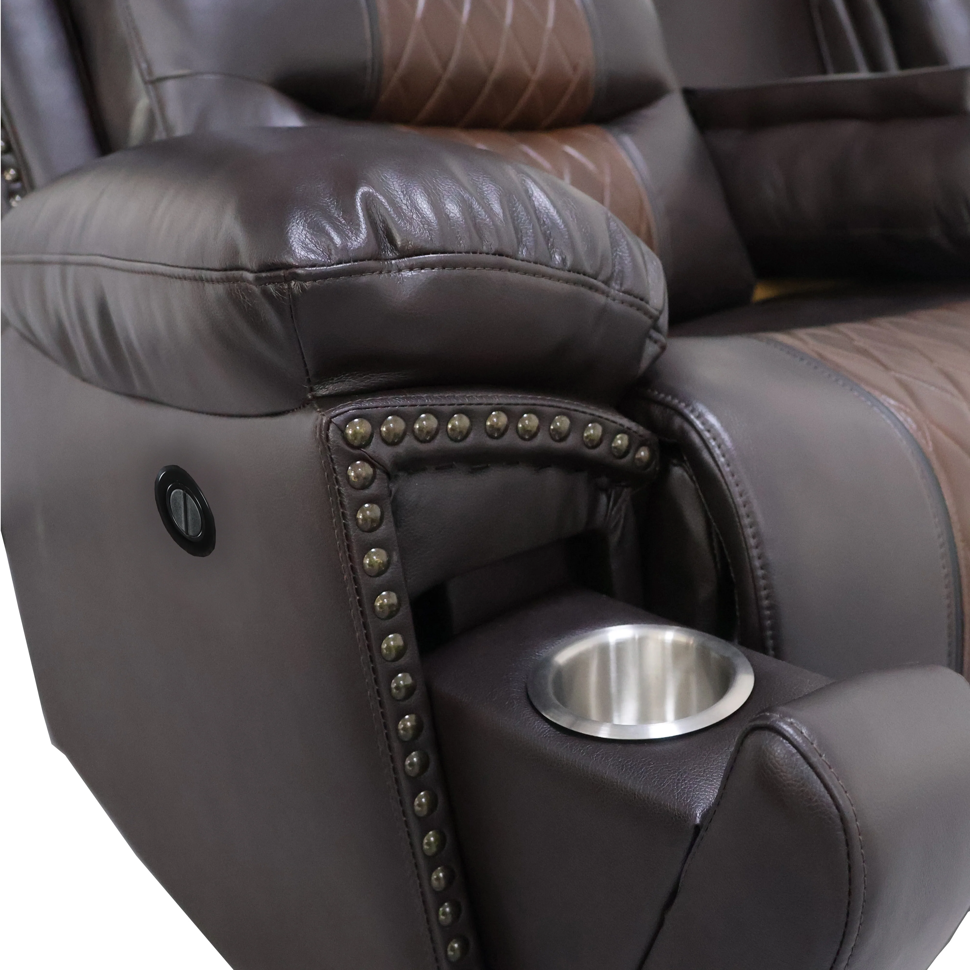 Nikko Glider Recliner W/Pwr Fr-Brown - Image 6