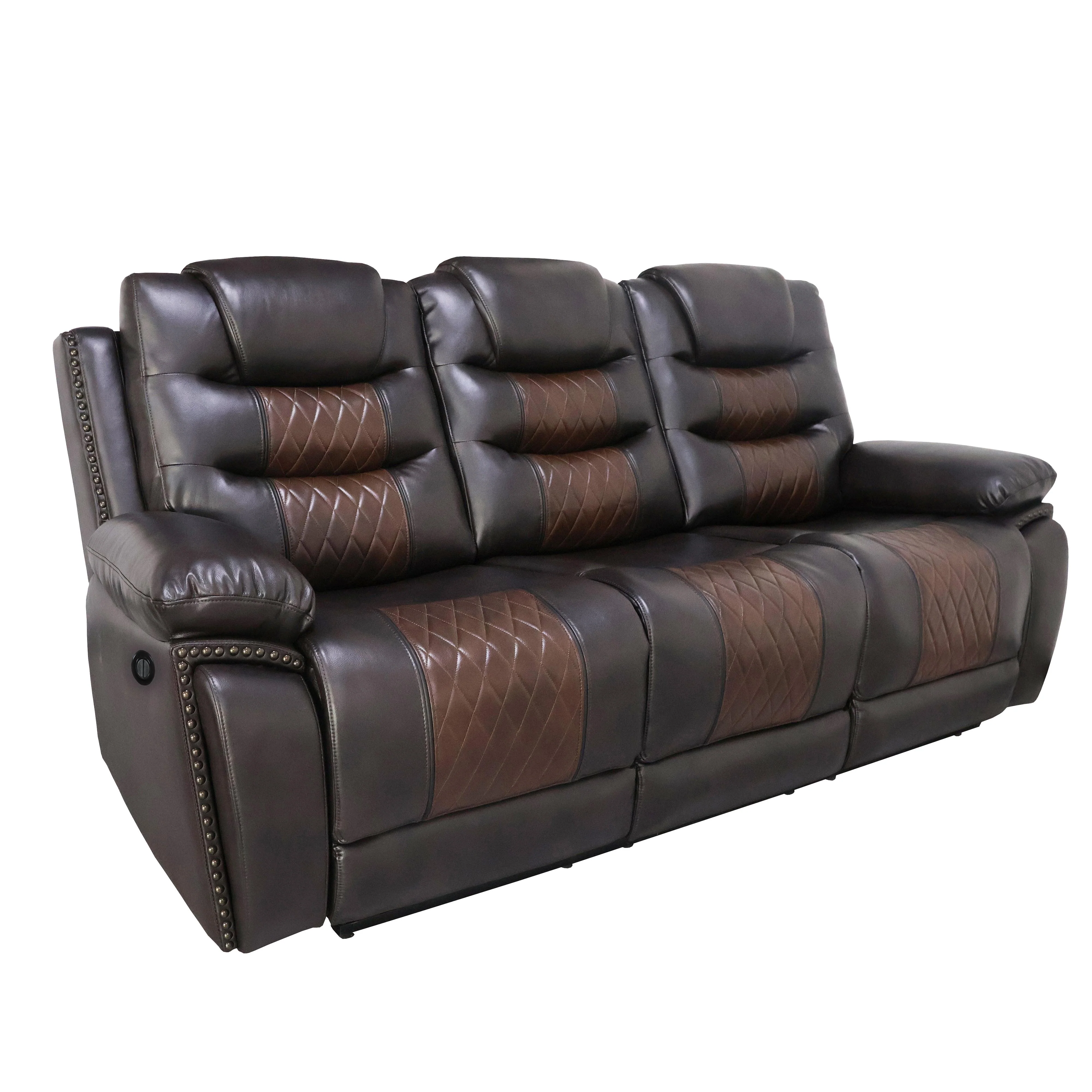 NIKKO SOFA W/DUAL RECLINER-BROWN - Image 2