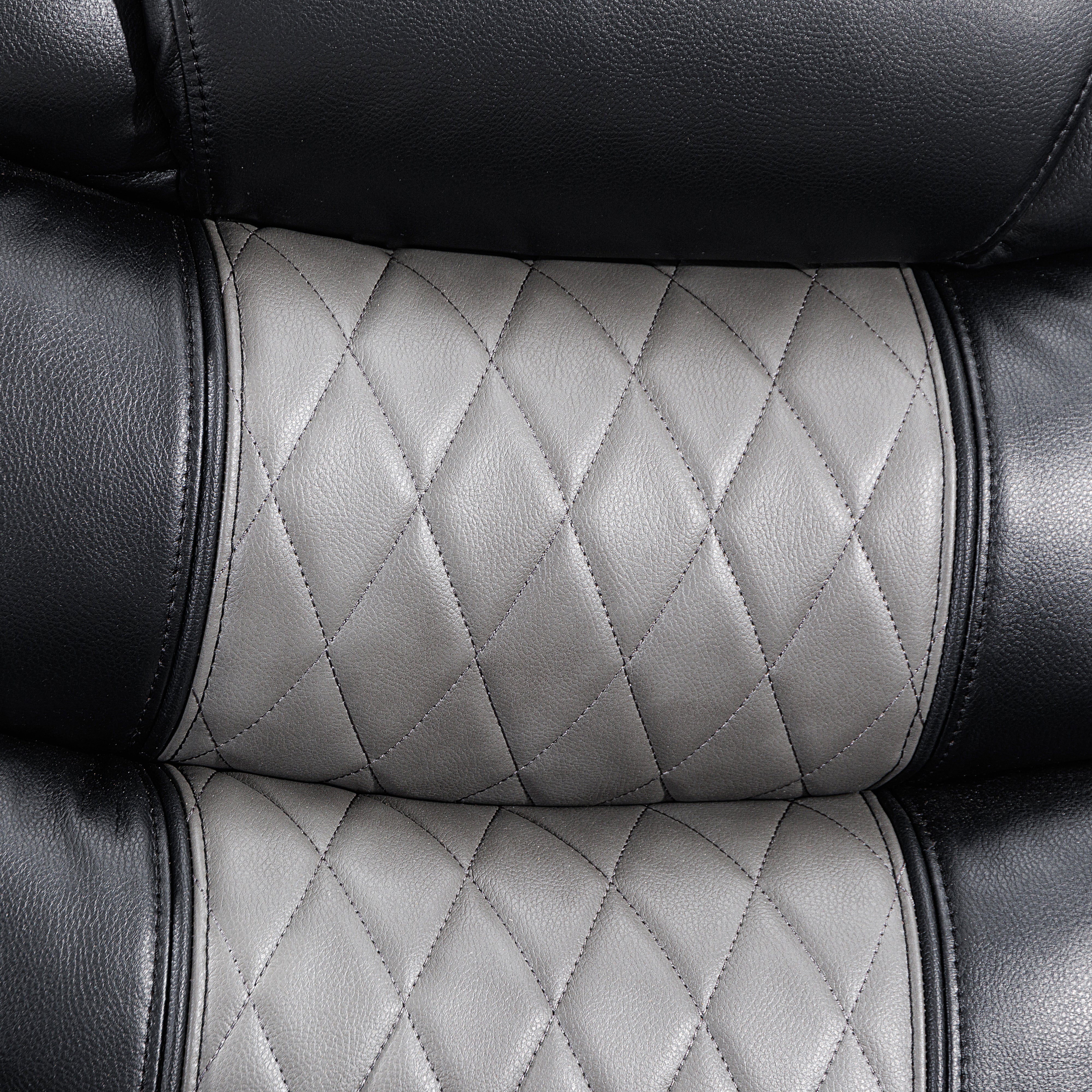 Nikko Sofa W/Dual Recliner-Black/Gray - Image 7