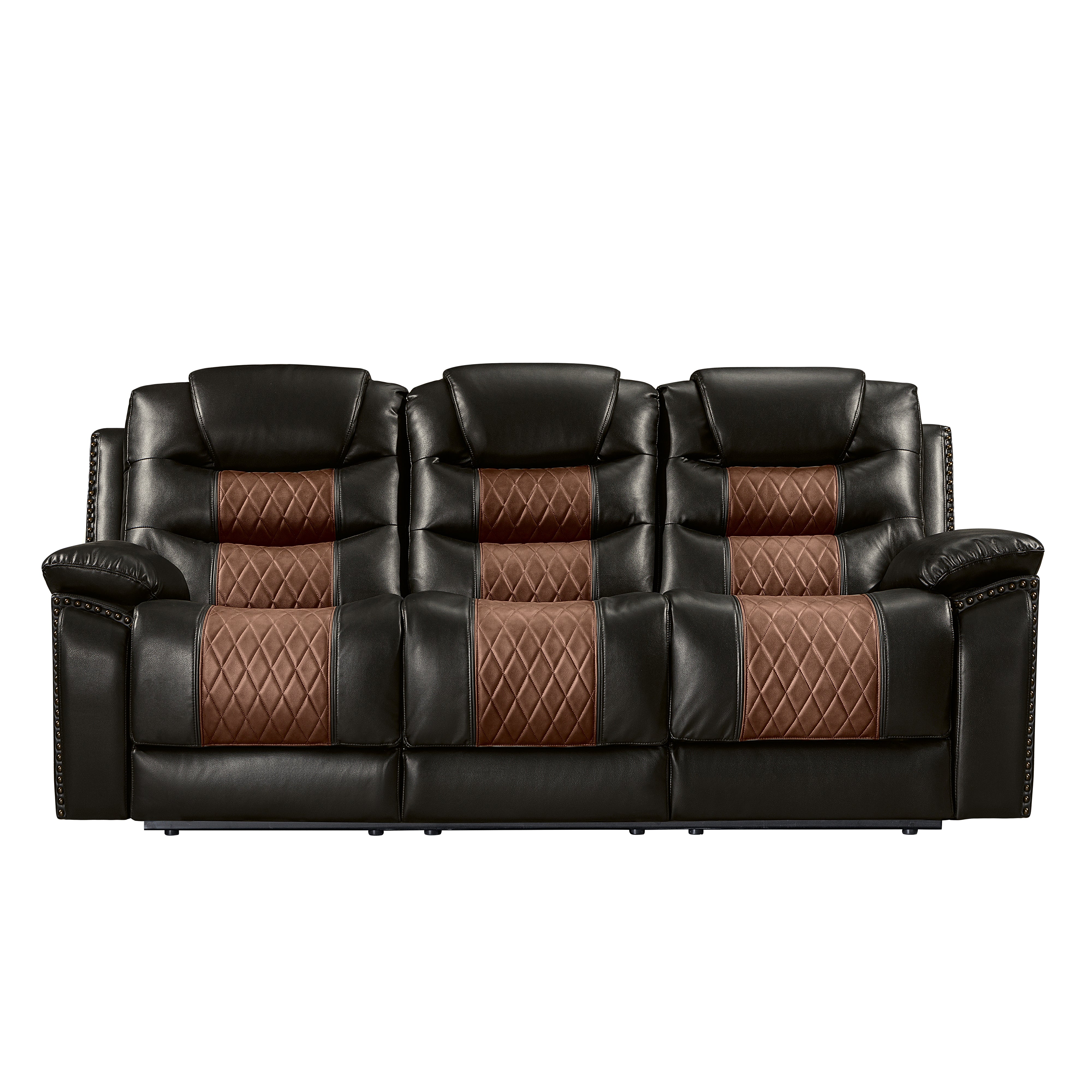 Nikko Sofa W/Dual Recliner-Brown - Image 2