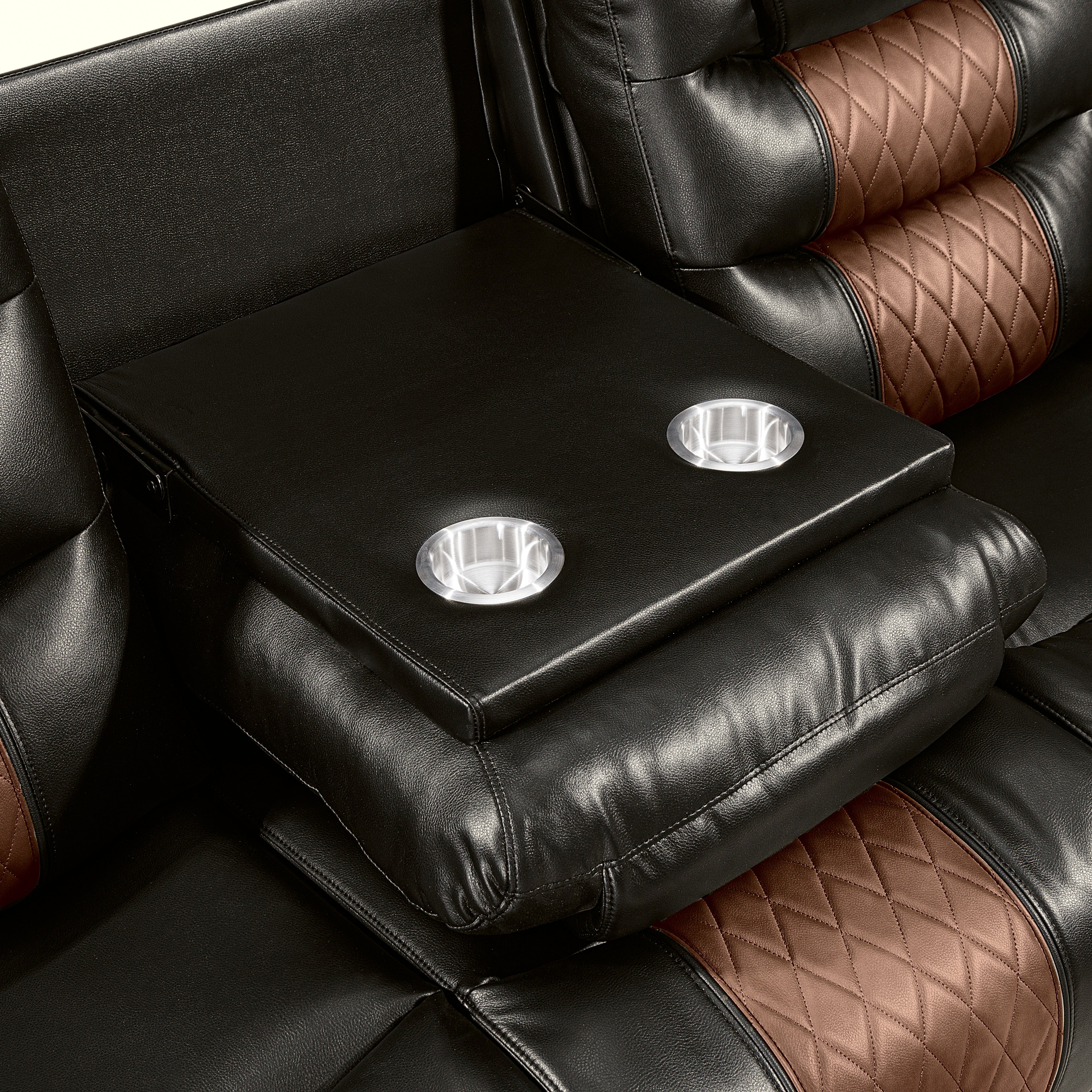 Nikko Sofa W/Dual Recliner-Brown - Image 8