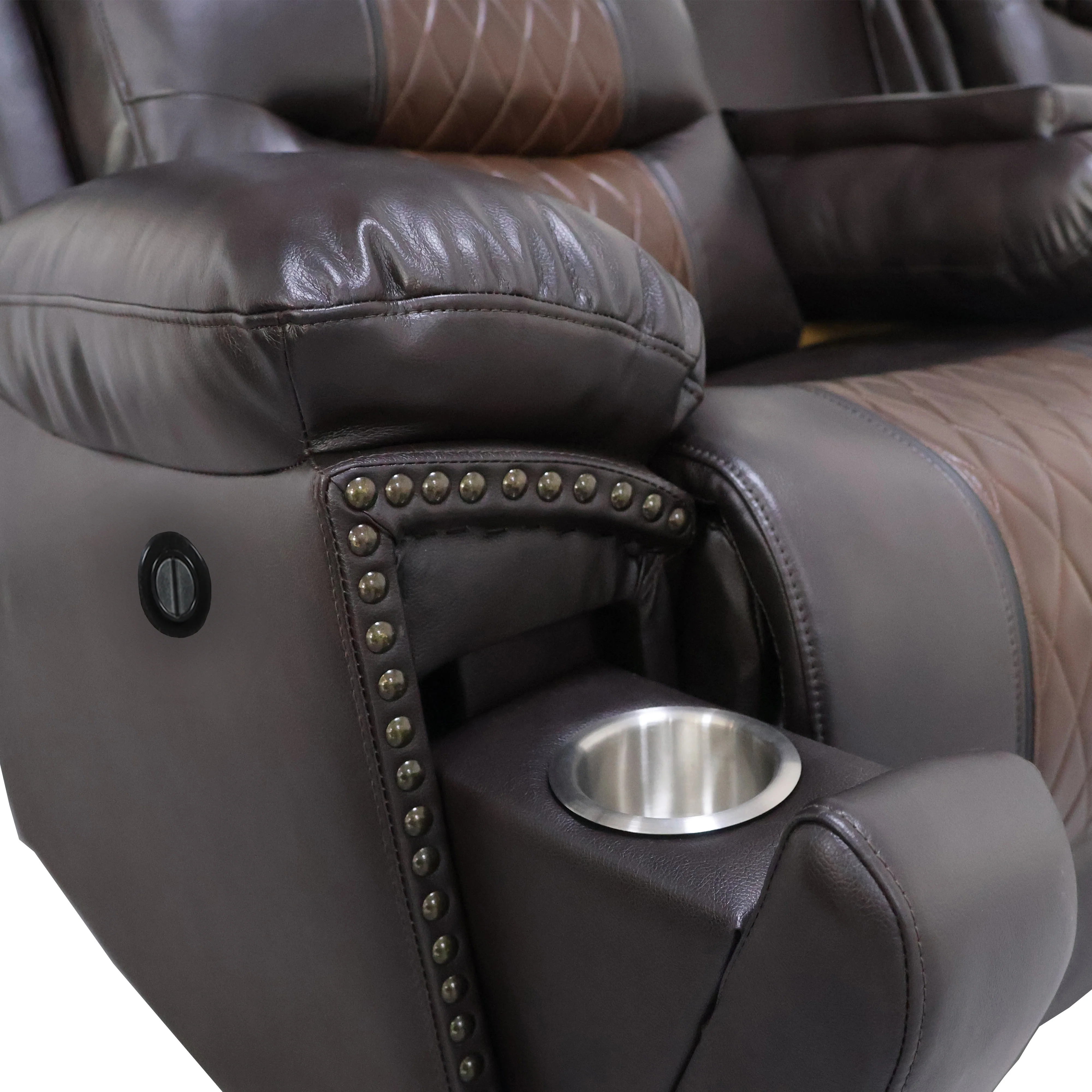 Nikko Sofa W/Pwr Fr-Brown - Image 7