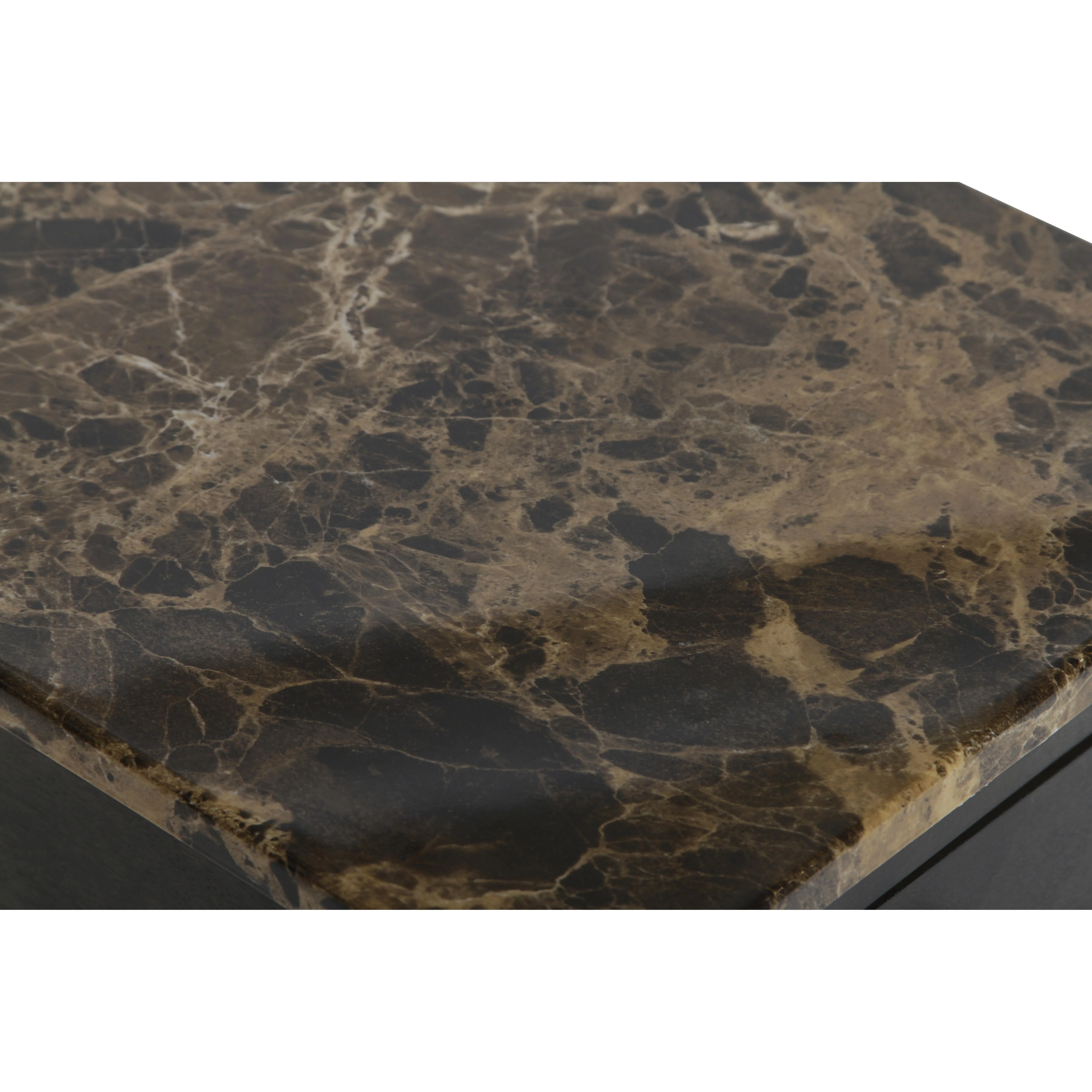 NOAH END TABLE WITH DRAWER-ESPRESSO W/FAUX MARBLE TOP - Image 6