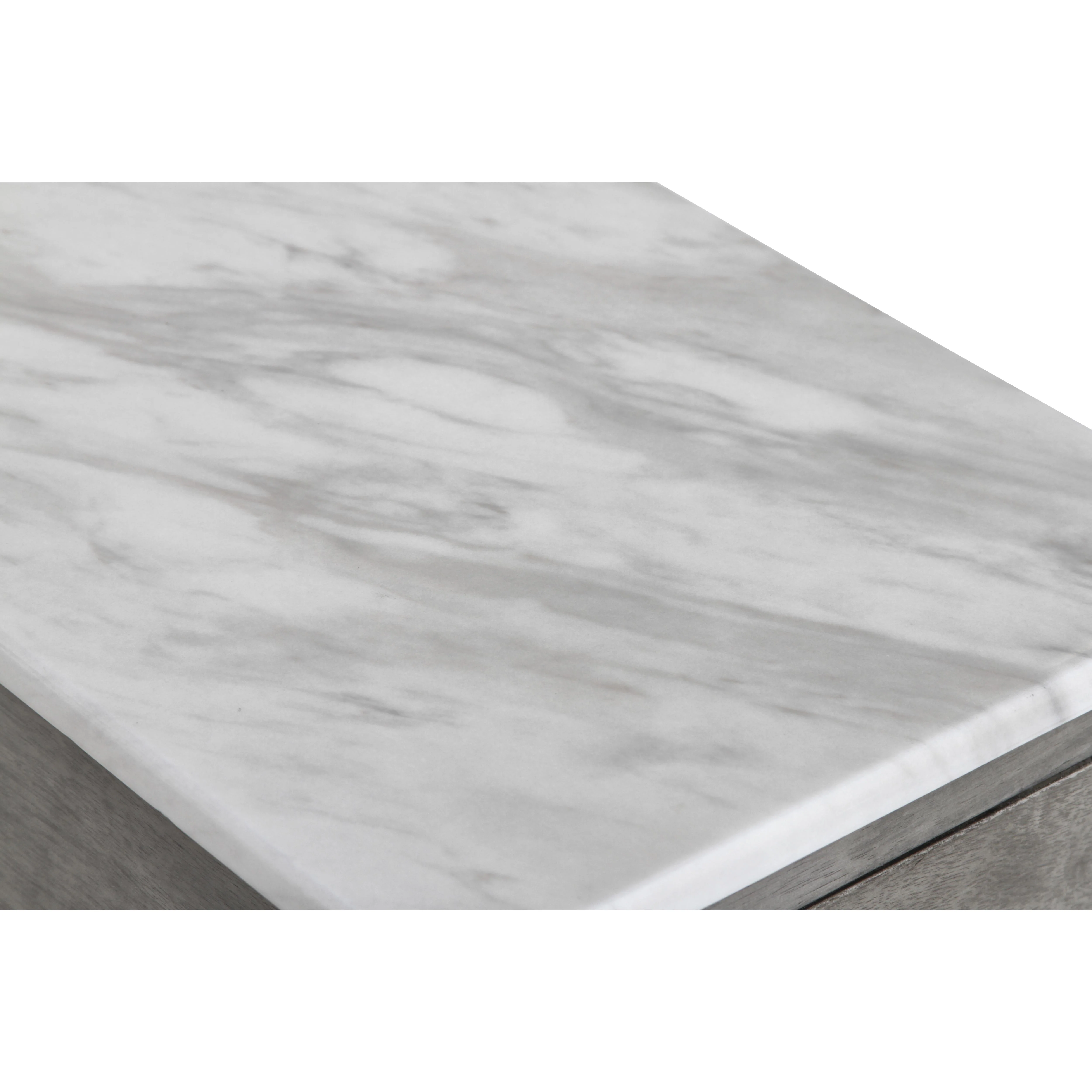NOAH END TABLE WITH DRAWER-GRAY W/FAUX MARBLE TOP - Image 6