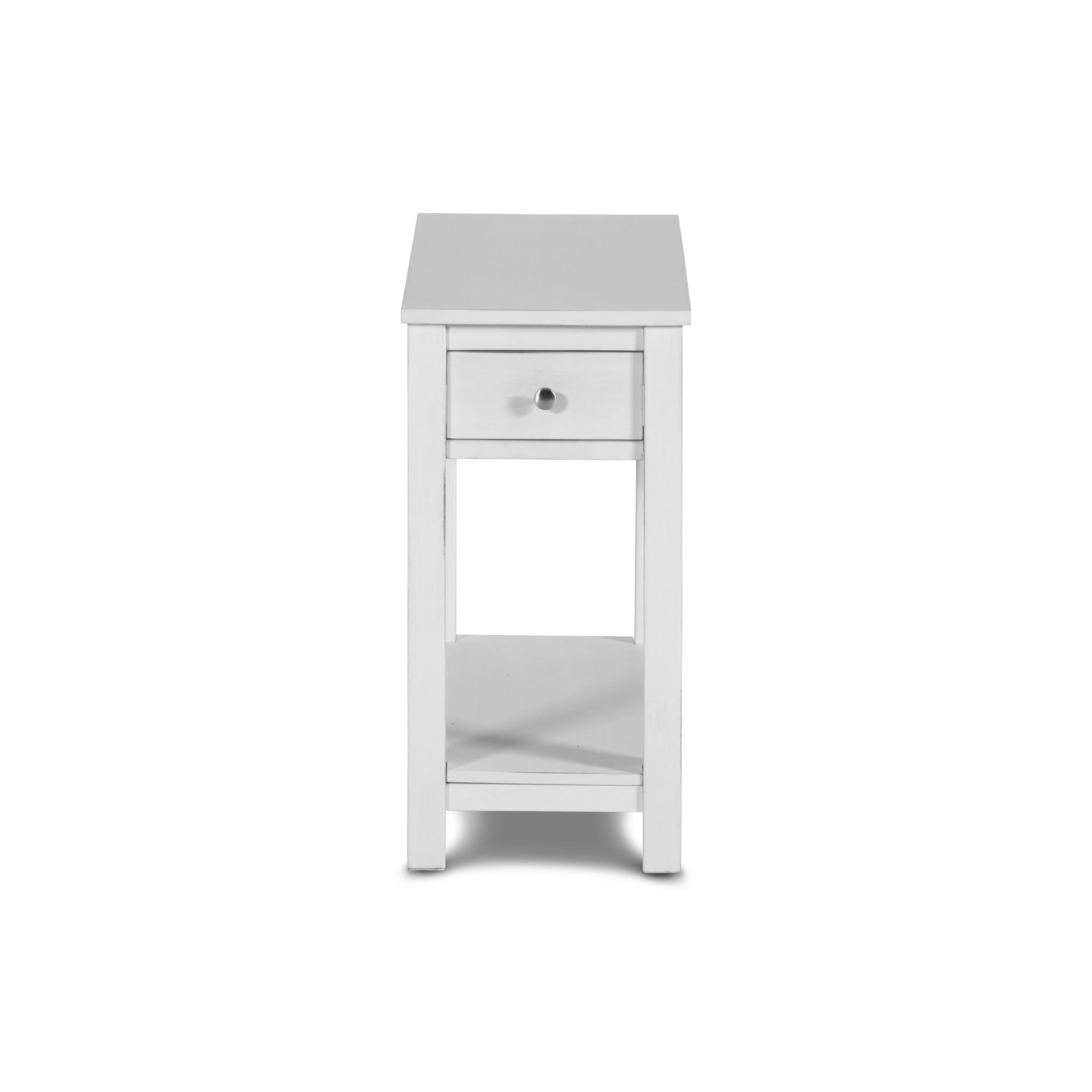 NOAH END TABLE WITH DRAWER-WHITE - Image 3