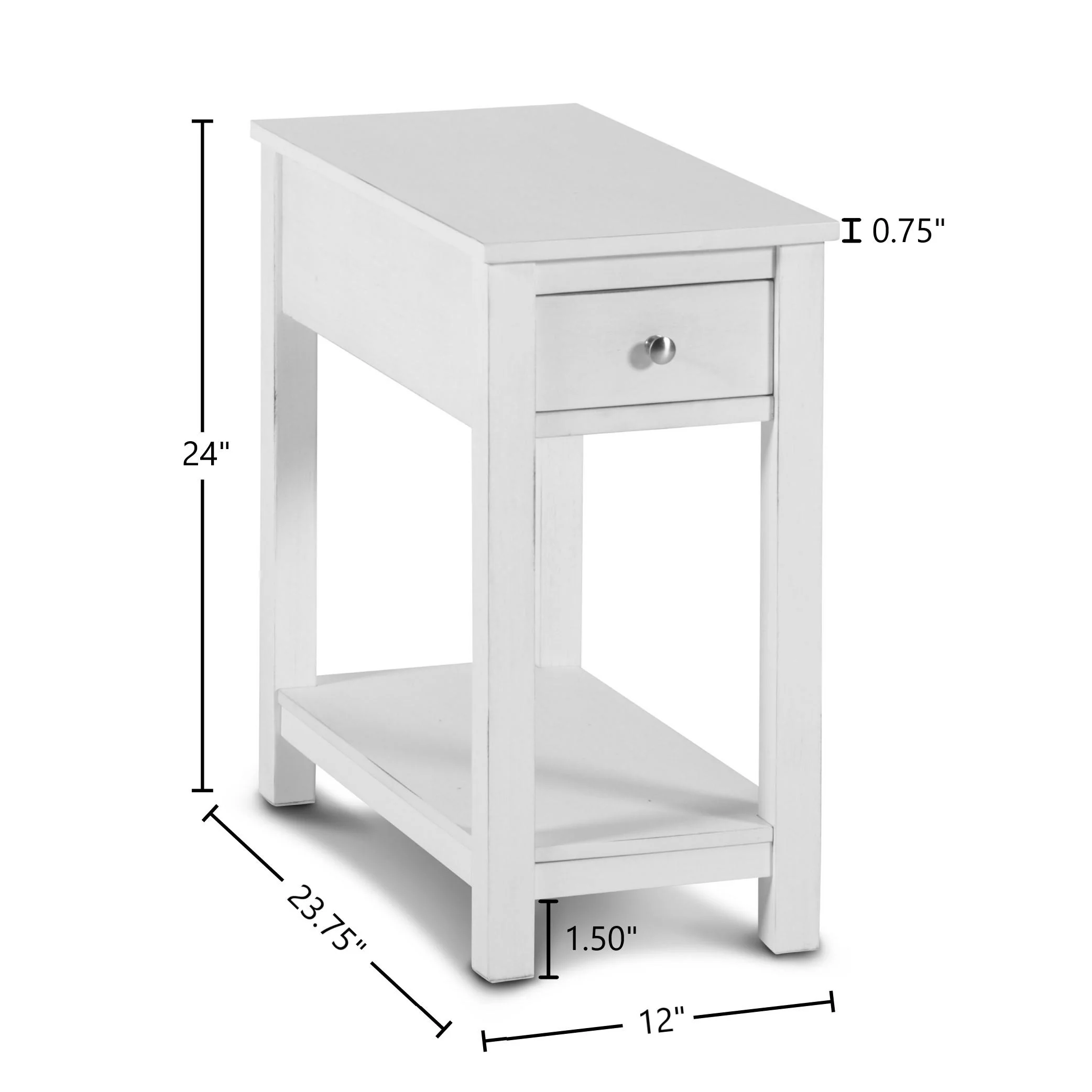 NOAH END TABLE WITH DRAWER-WHITE - Image 7