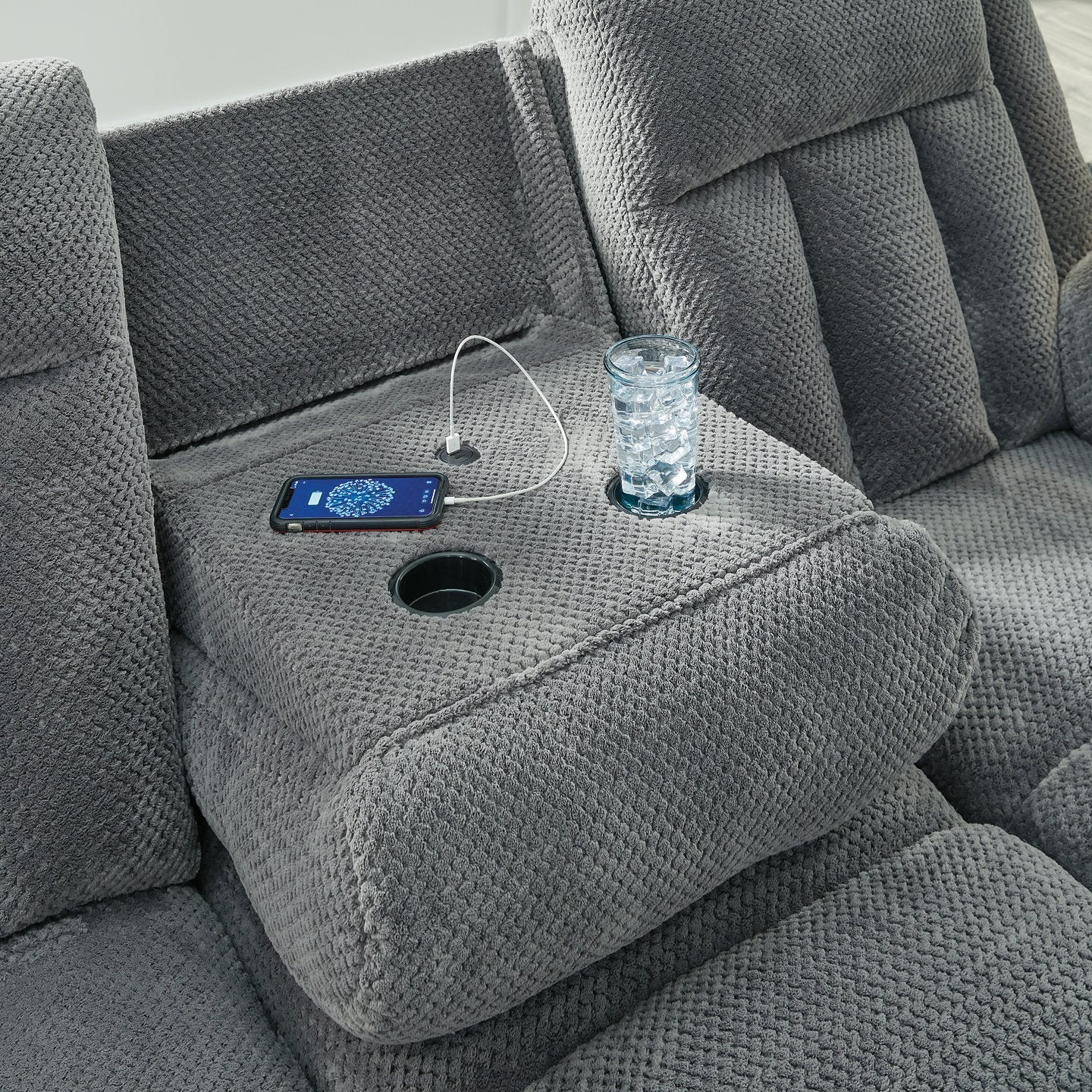 Observation Power Reclining Sofa with Drop Down Table - Image 8