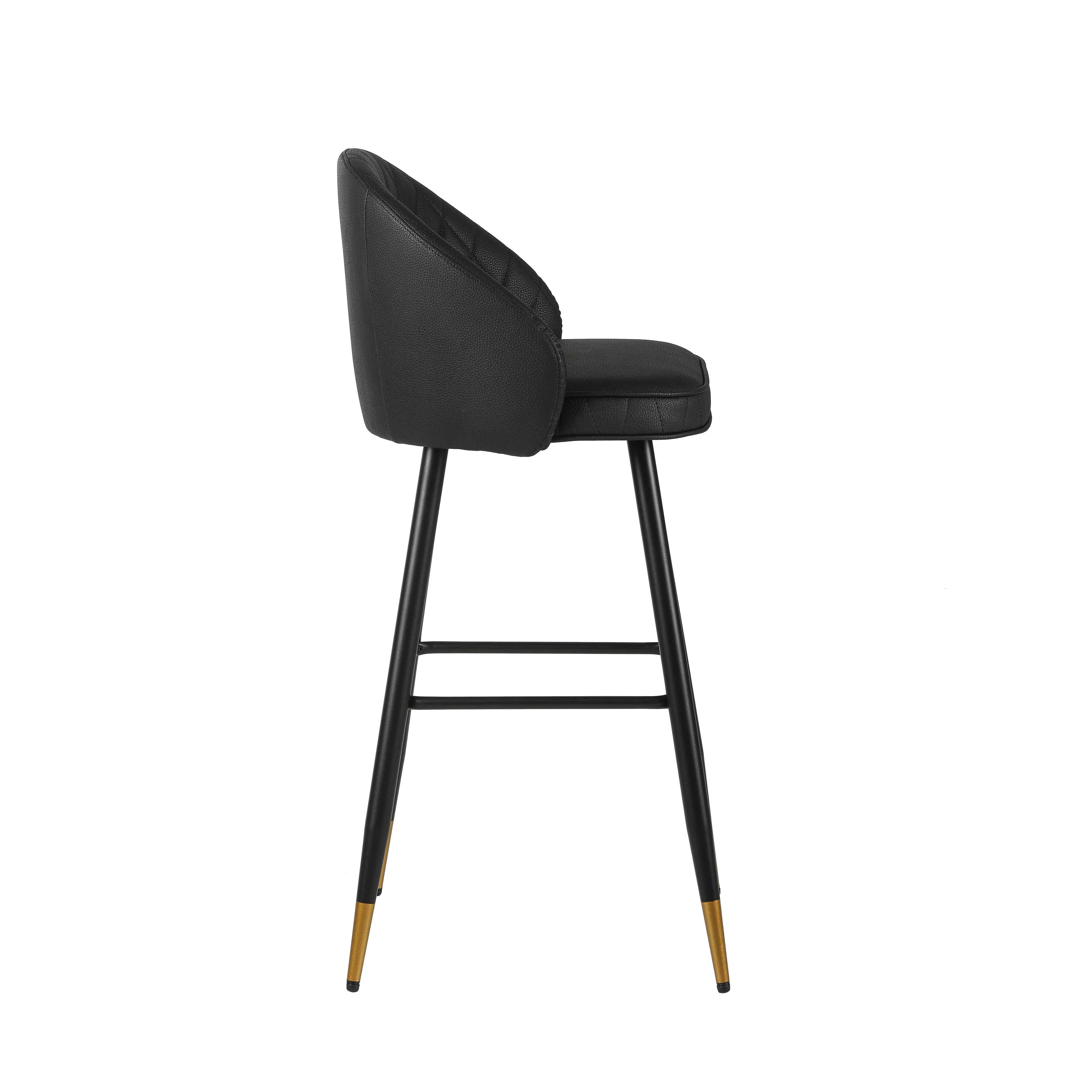 Oliver Black Vegan Leather Bar Chair (2 Per Carton) - Image 3