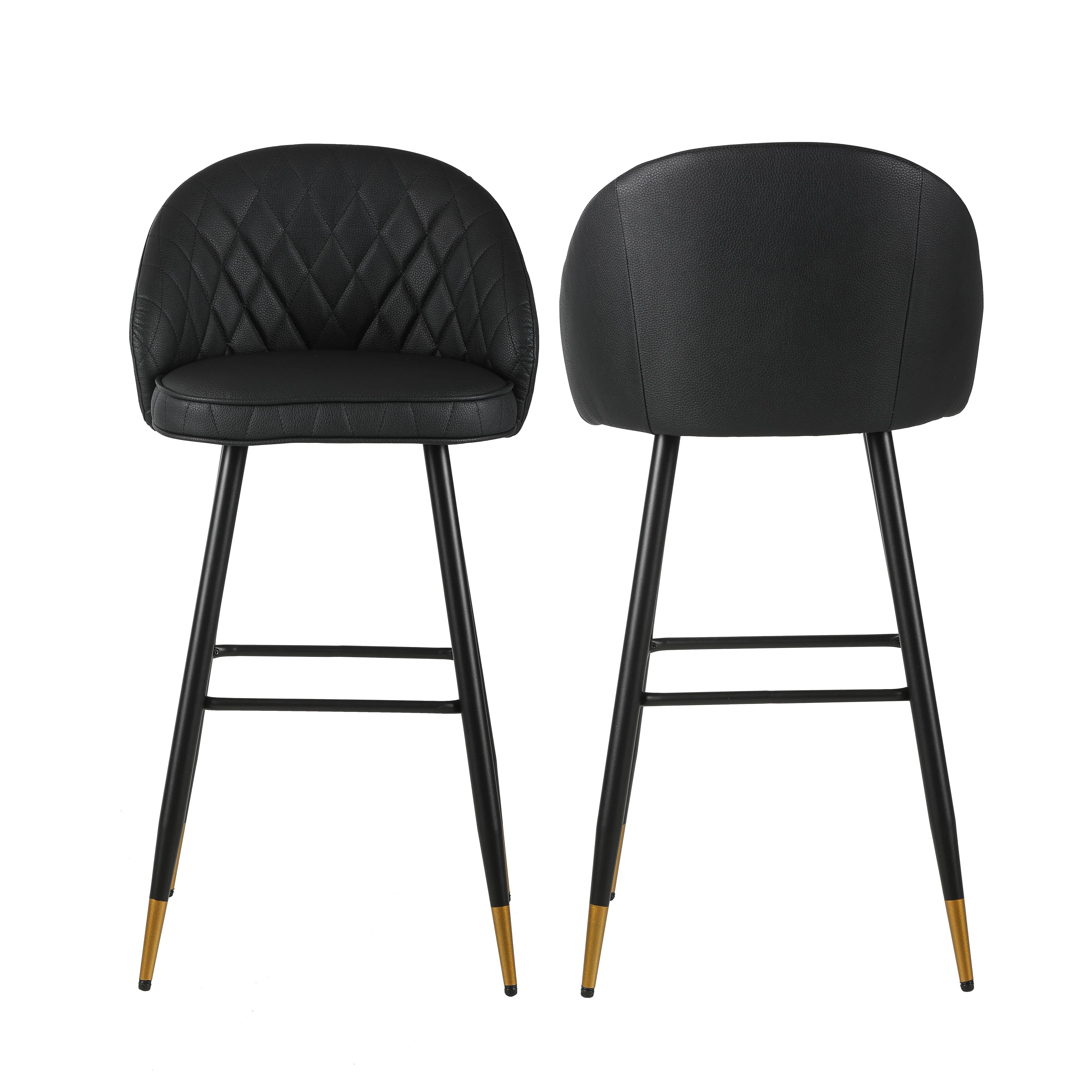 Oliver Black Vegan Leather Bar Chair (2 Per Carton) - Image 5