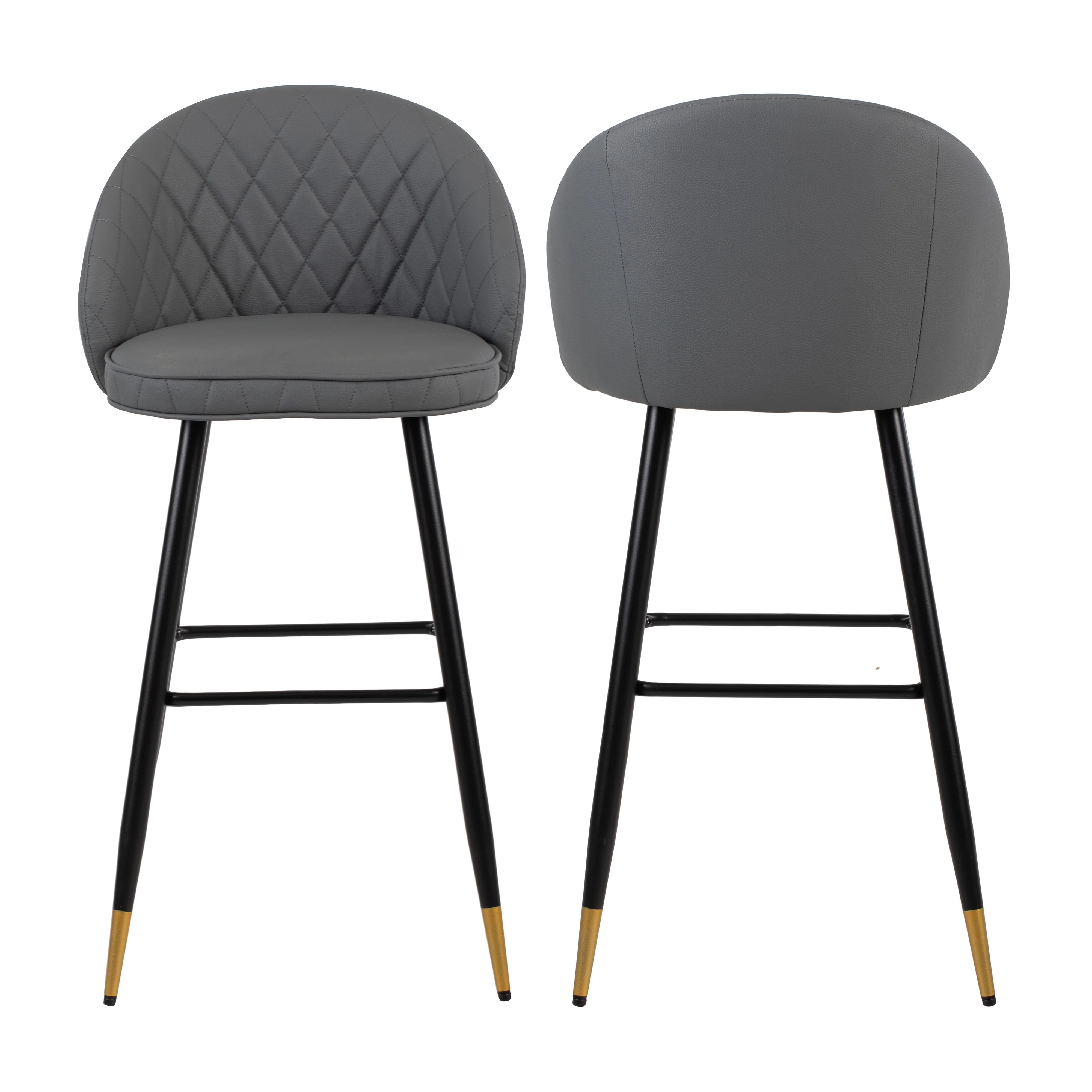 Oliver Gray Vegan Leather Bar Chair (2 Per Carton) - Image 8