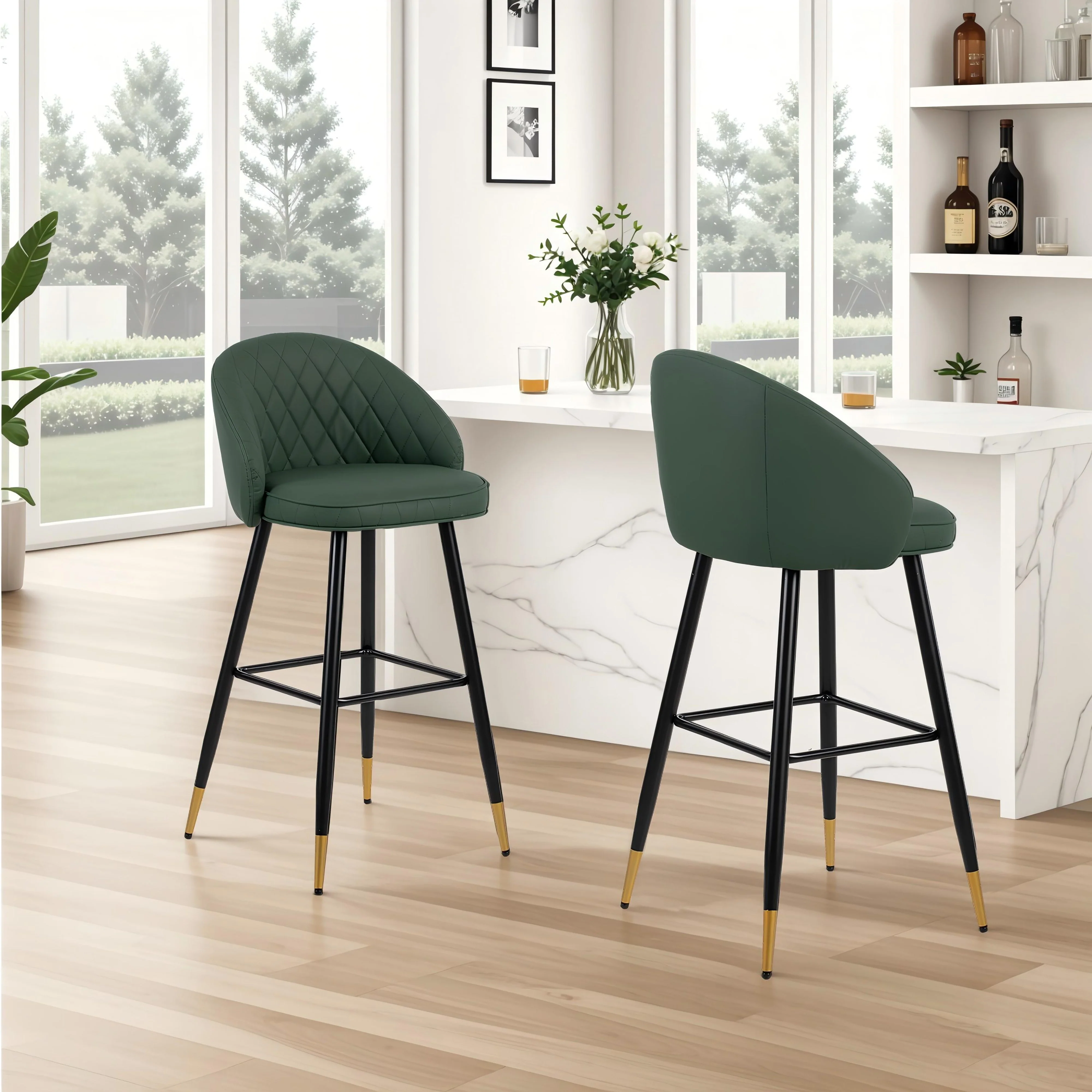 Oliver Green Vegan Leather Bar Chair (2 Per Carton) - Image 9