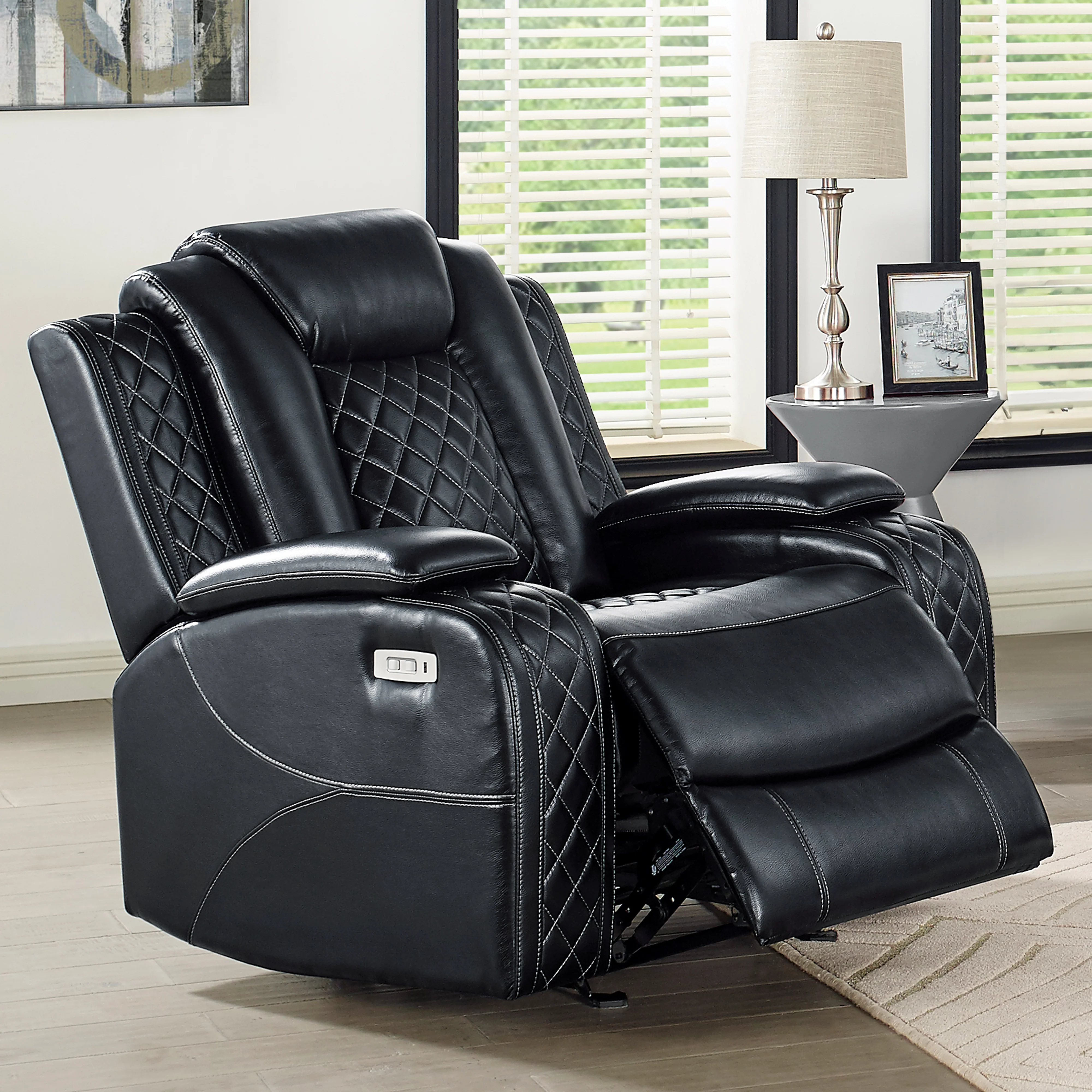 Orion Ii Glider Recliner W/ Pwr Fr & Hr-Black - Image 6
