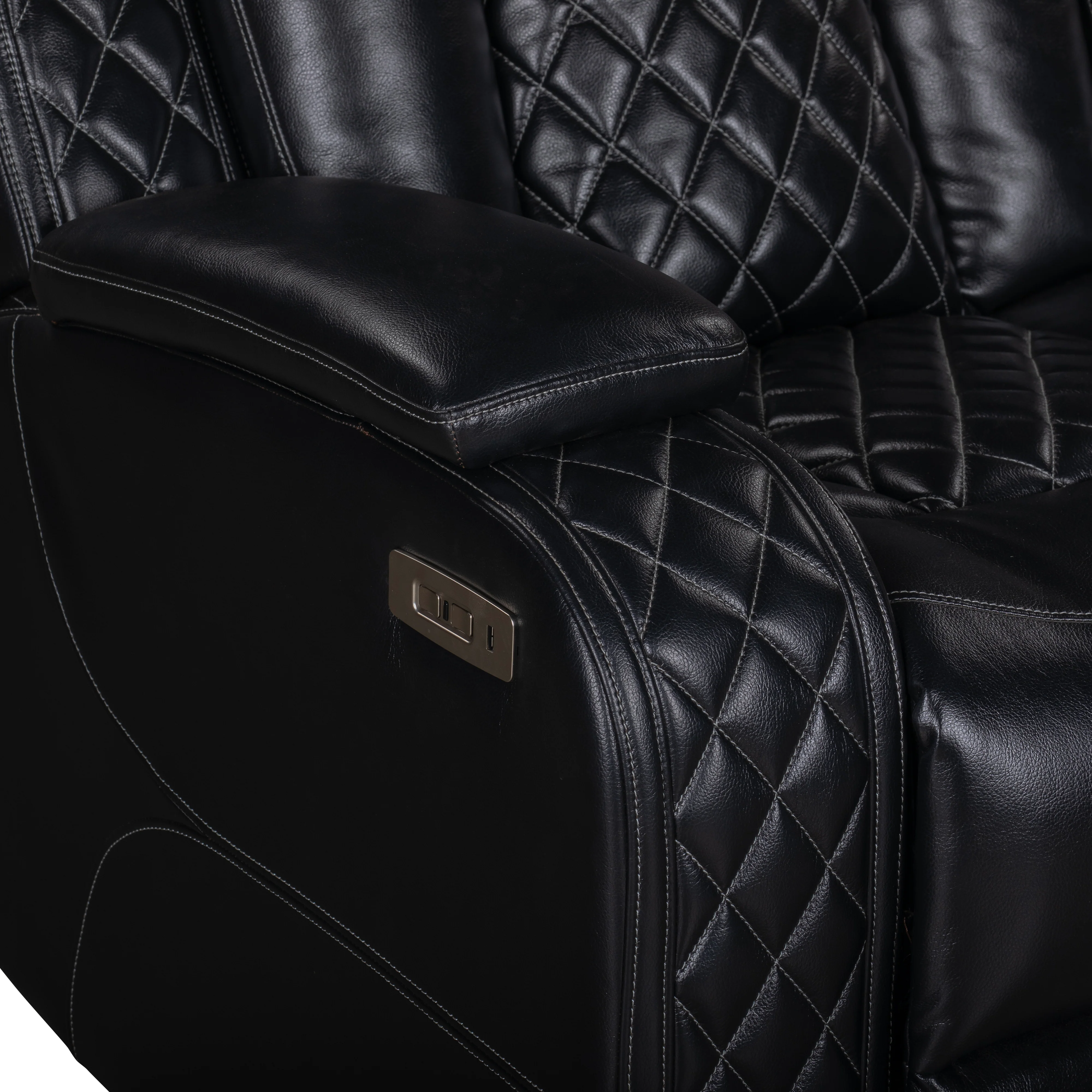 Orion Ii Laf Sofa W/Pwr Fr & Hr-Black - Image 6