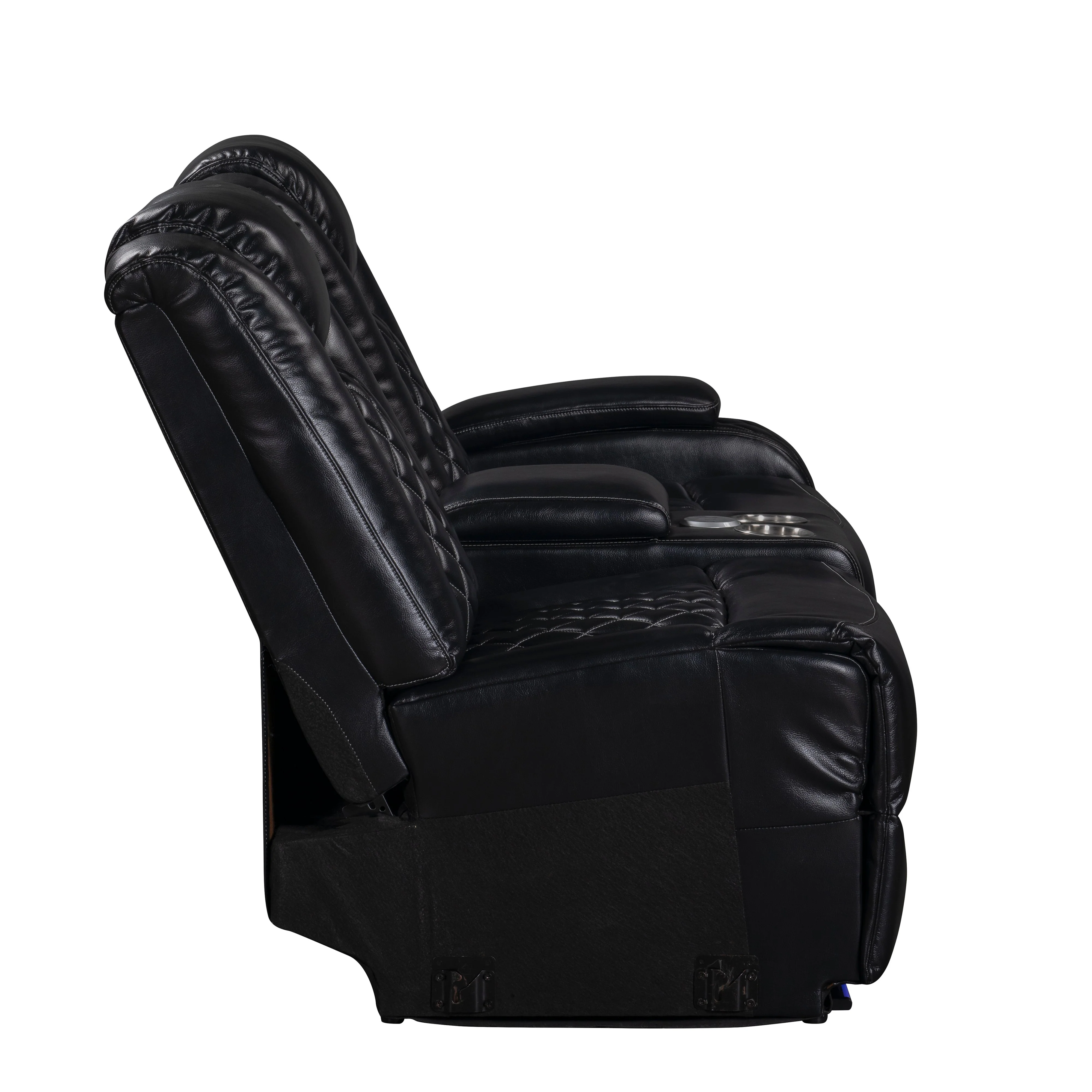 Orion Ii Raf Console Loveseat W/1 Recliner-Black - Image 3
