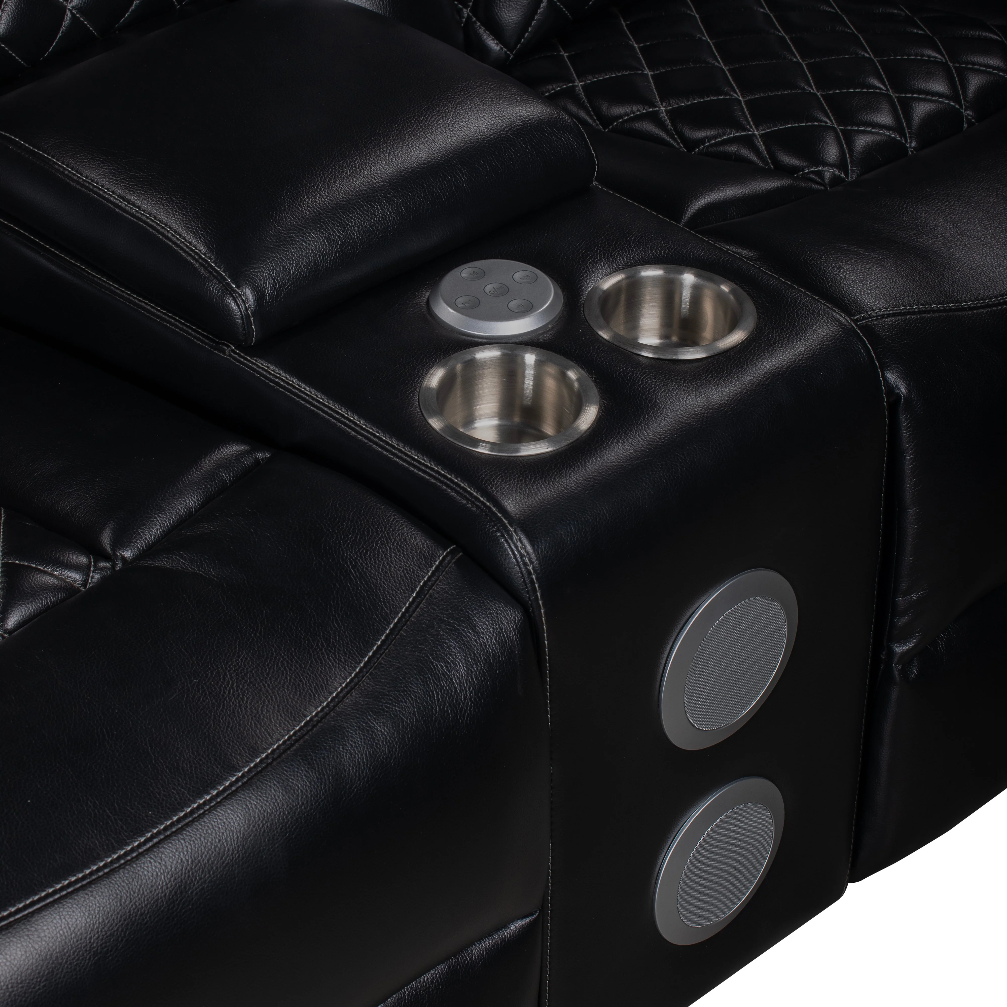 Orion Ii Raf Console Loveseat W/1 Recliner-Black - Image 6