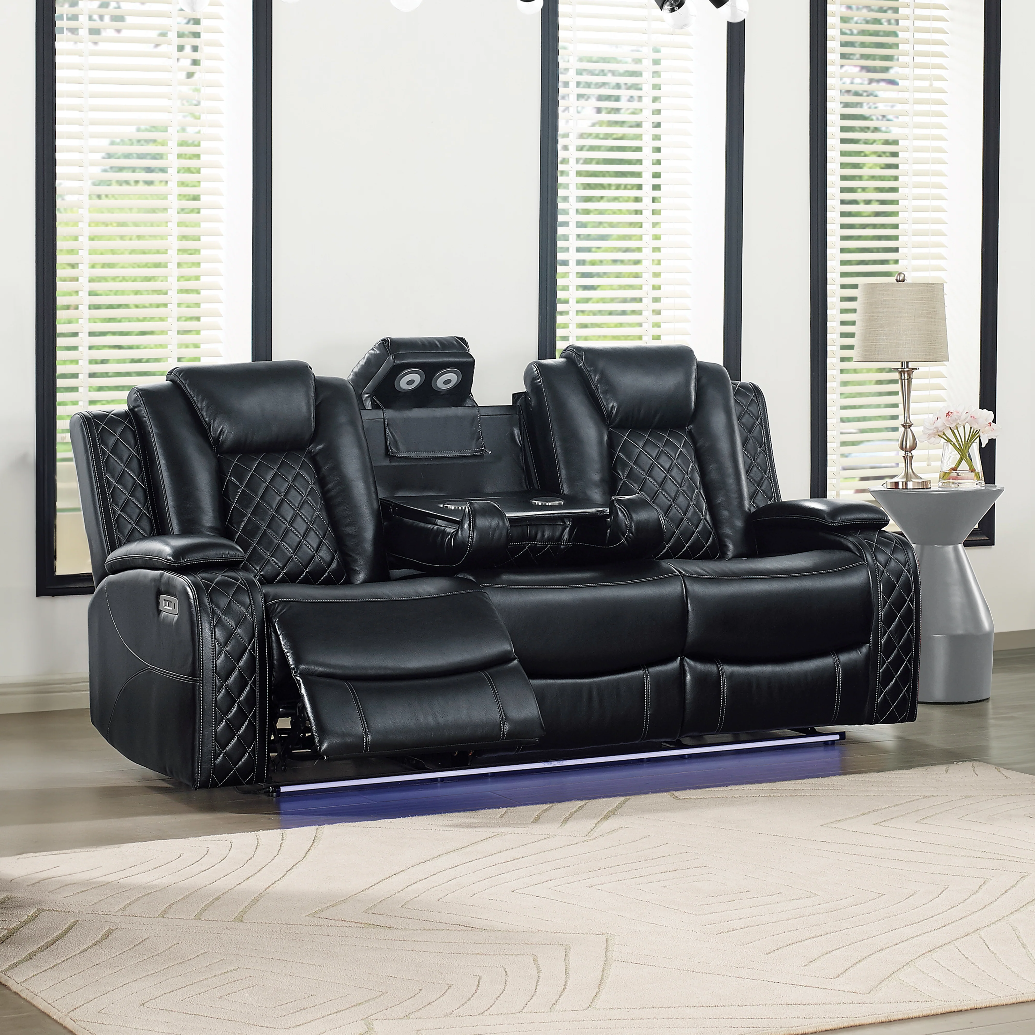 Orion Ii Sofa W/ Pwr Fr & Hr-Black - Image 7