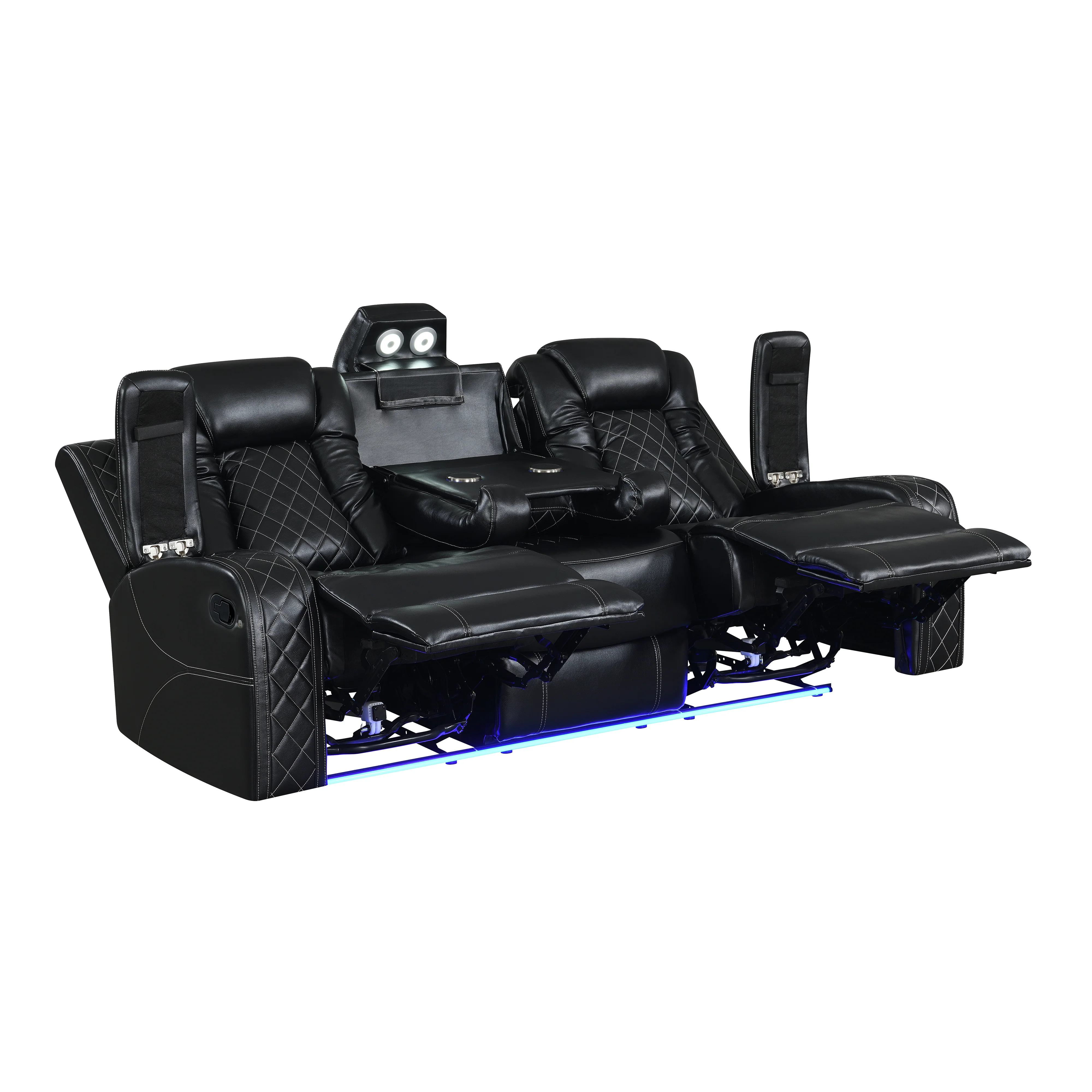 Orion Ii Sofa W/Dual Recliner-Black - Image 3