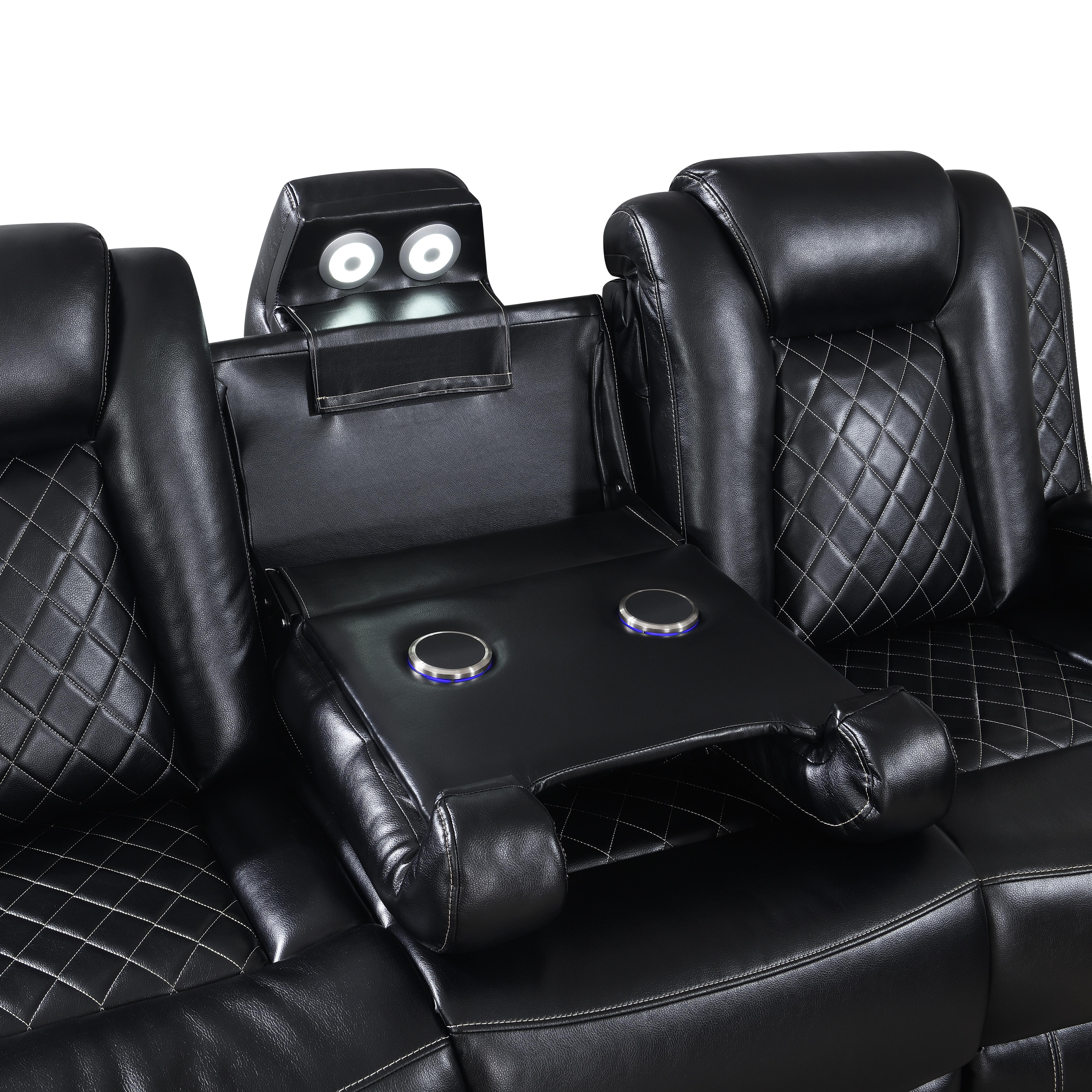 ORION SOFA W/DUAL RECLINER-BLACK - Image 5