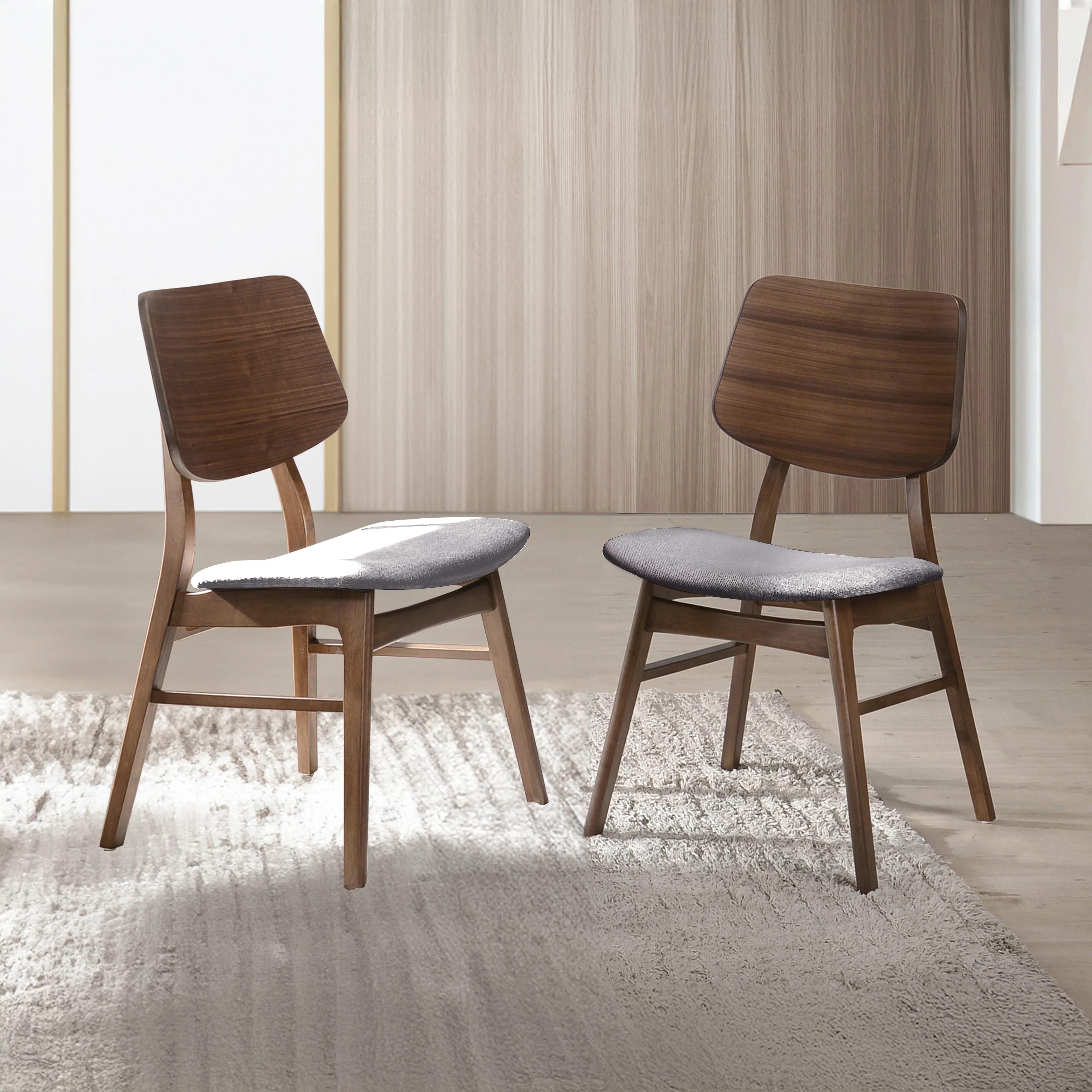 Oscar Chair With Dk Gray Cushion-Walnut - Image 7