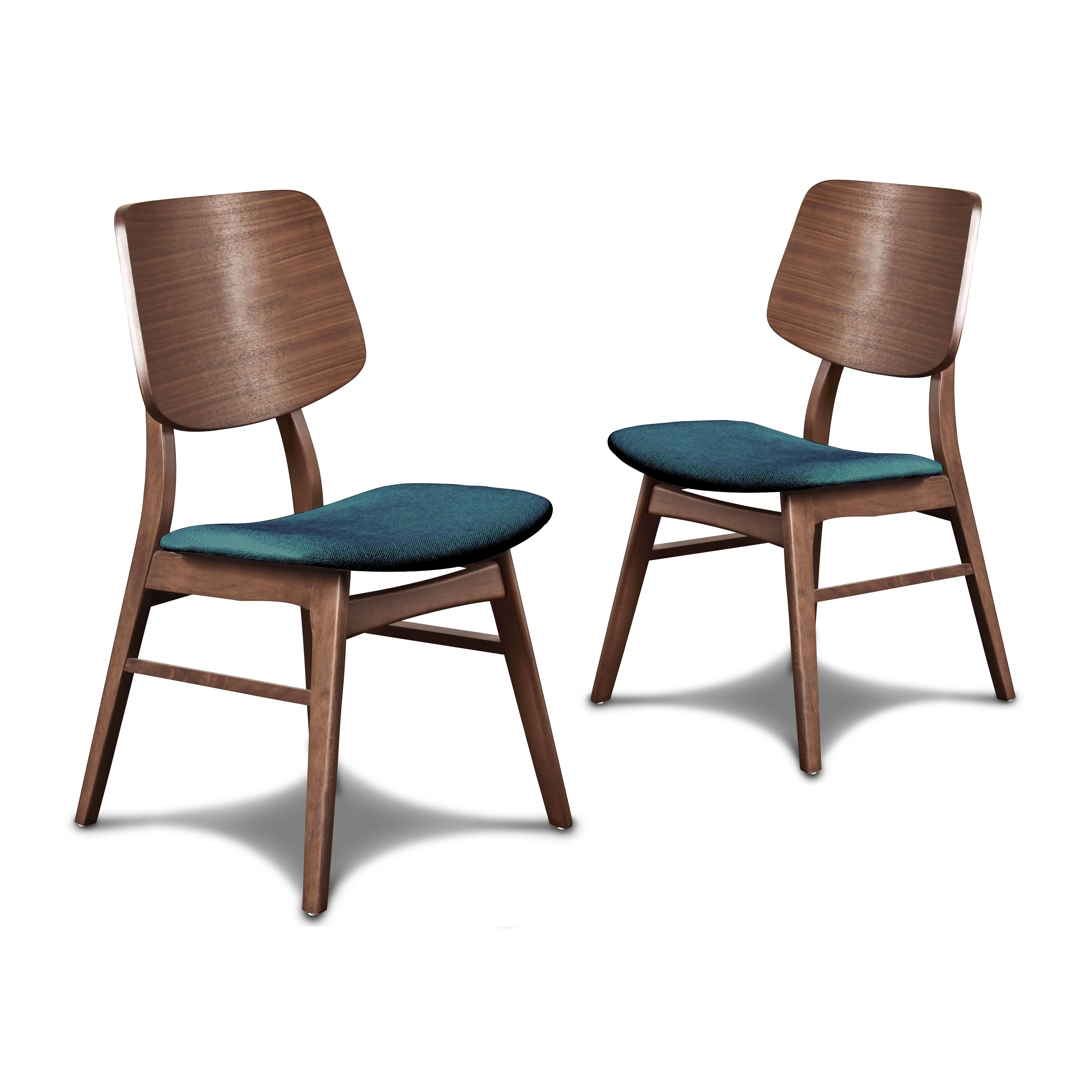 Oscar Chair With Forest Green Cushion-Walnut