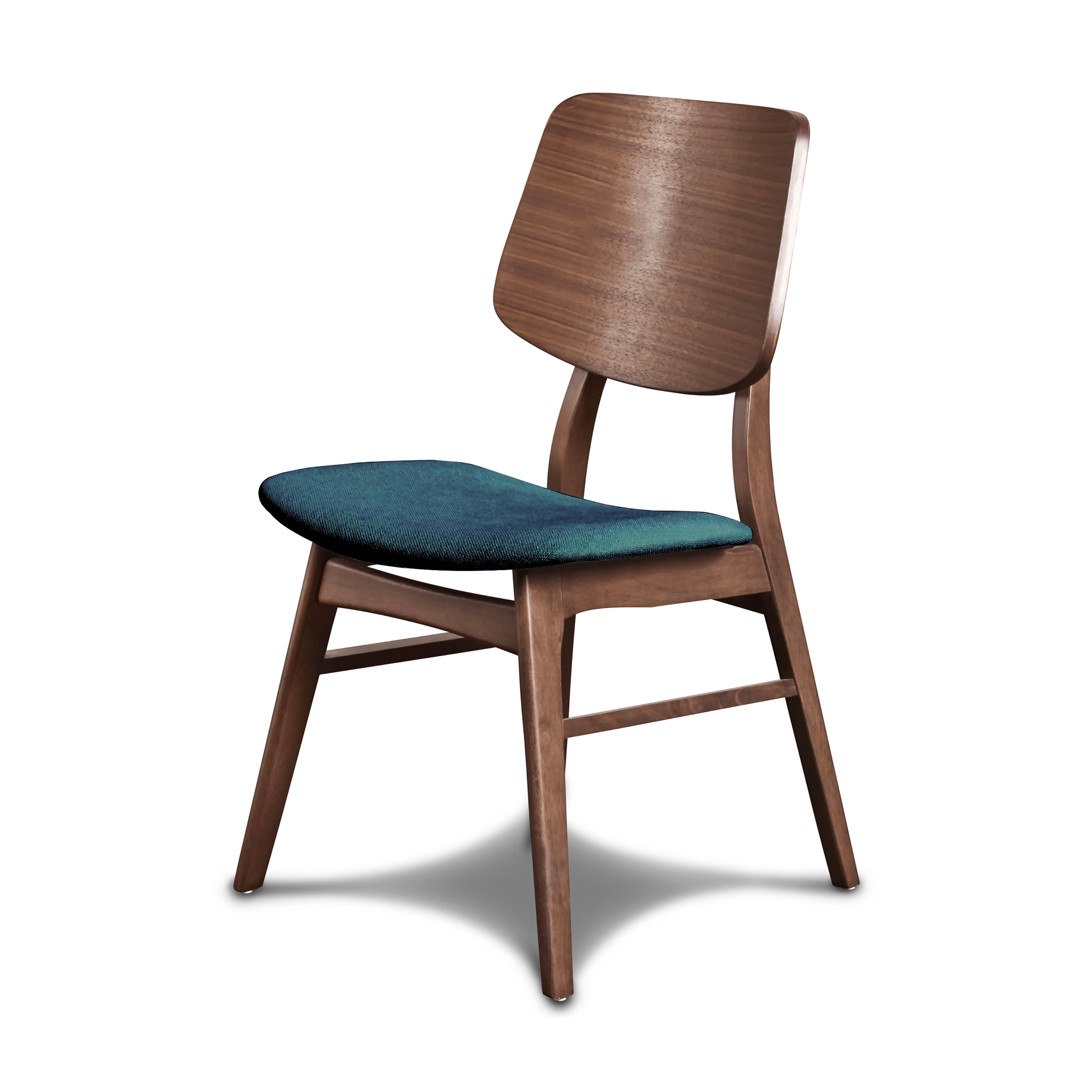 Oscar Chair With Forest Green Cushion-Walnut - Image 2