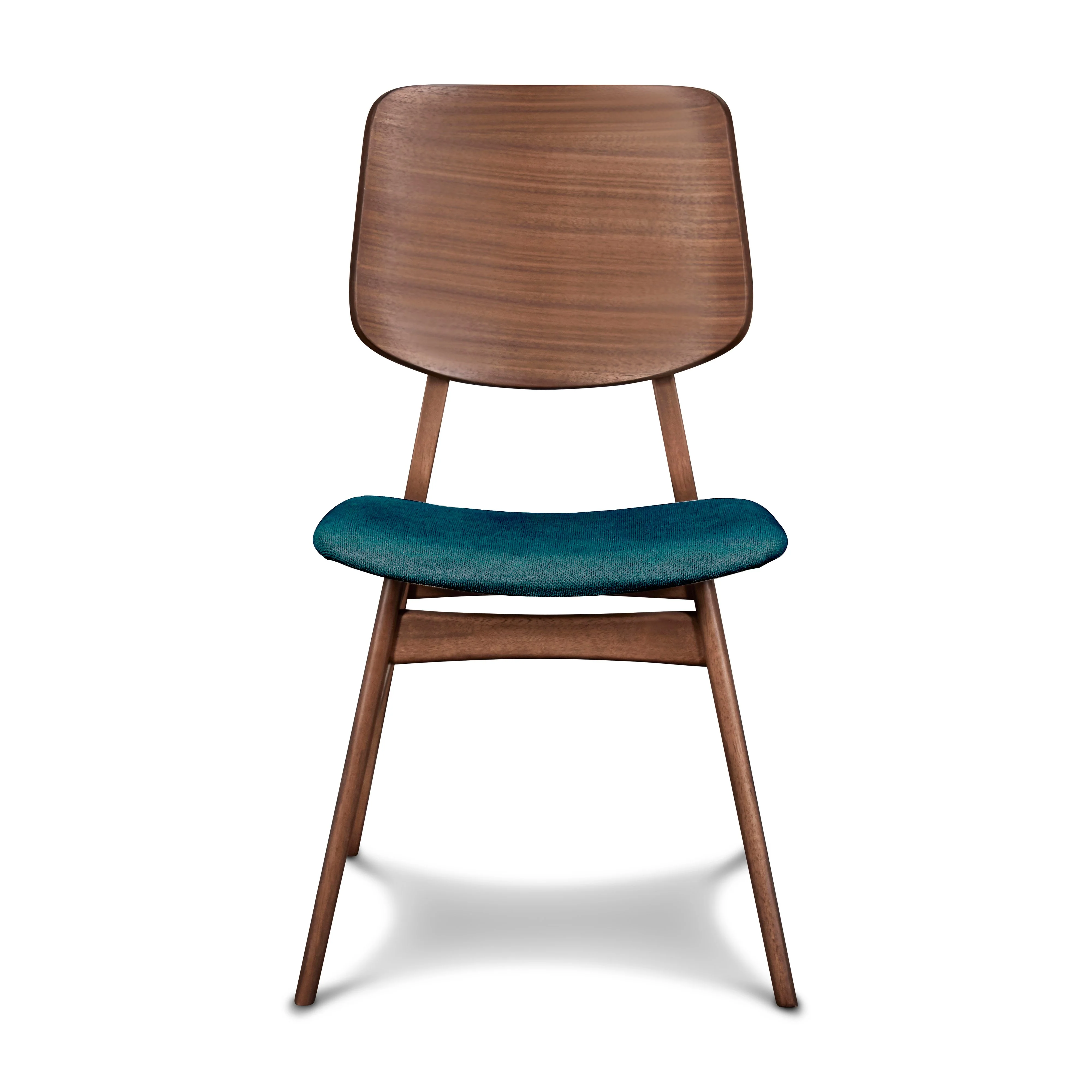 Oscar Chair With Forest Green Cushion-Walnut - Image 3