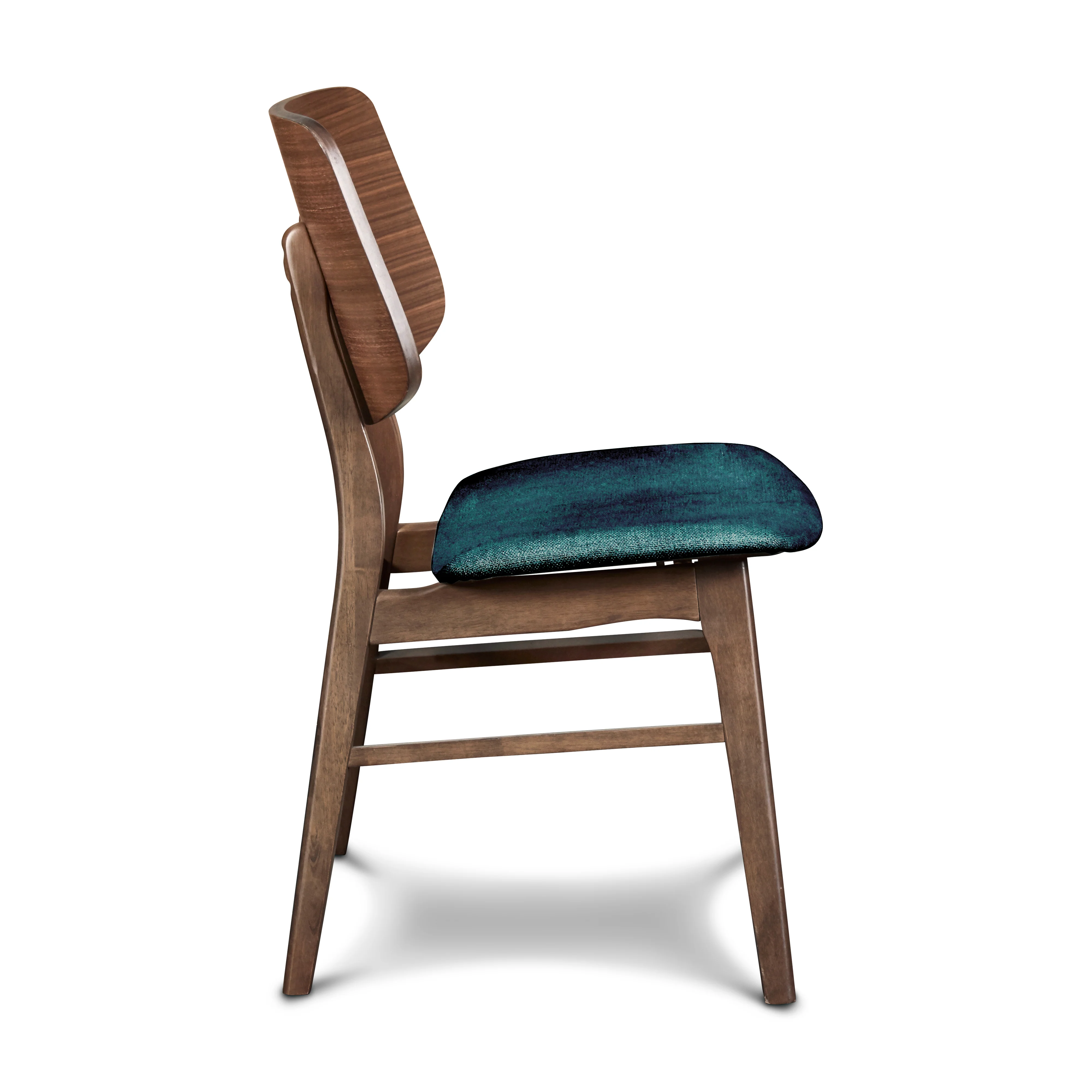 Oscar Chair With Forest Green Cushion-Walnut - Image 4
