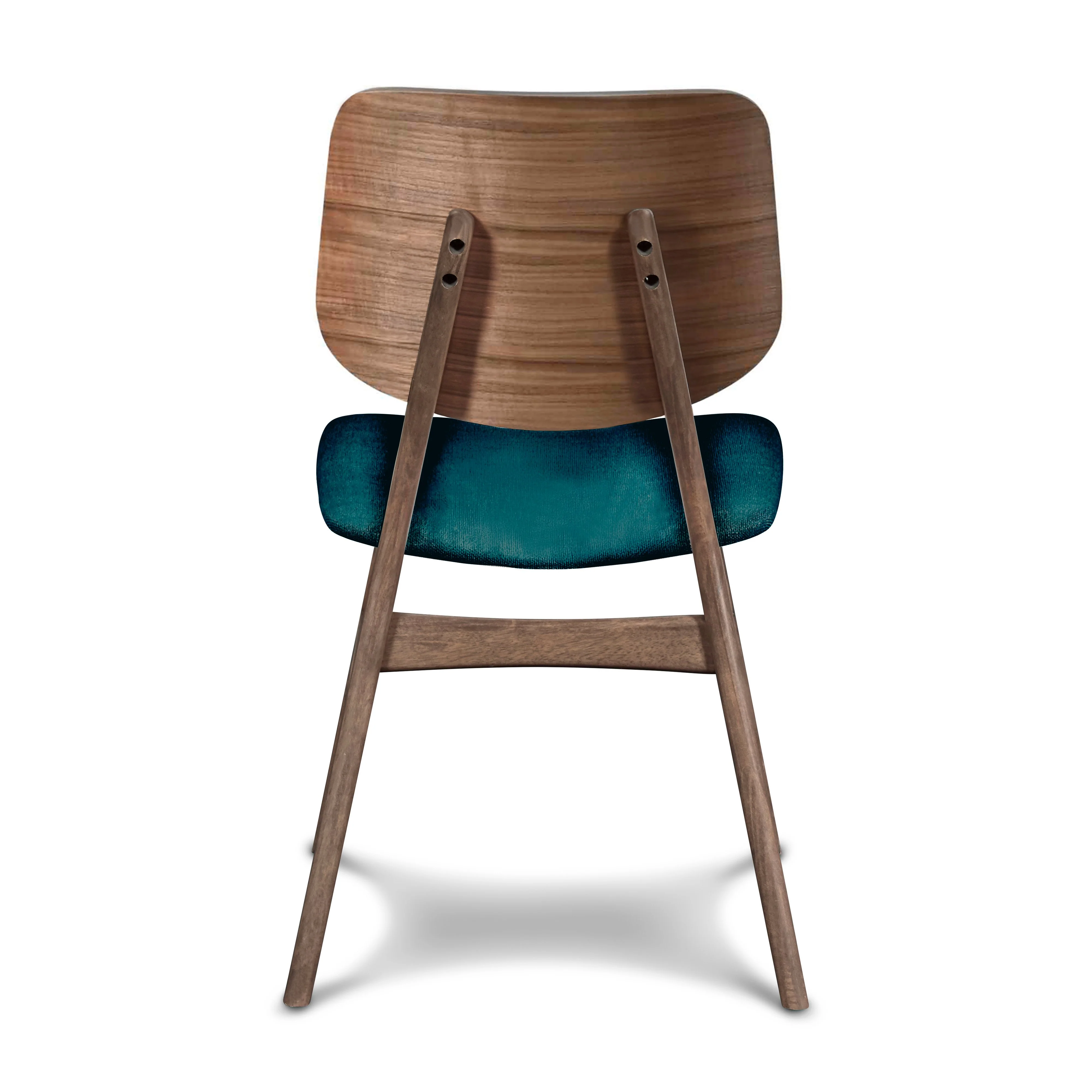 Oscar Chair With Forest Green Cushion-Walnut - Image 6