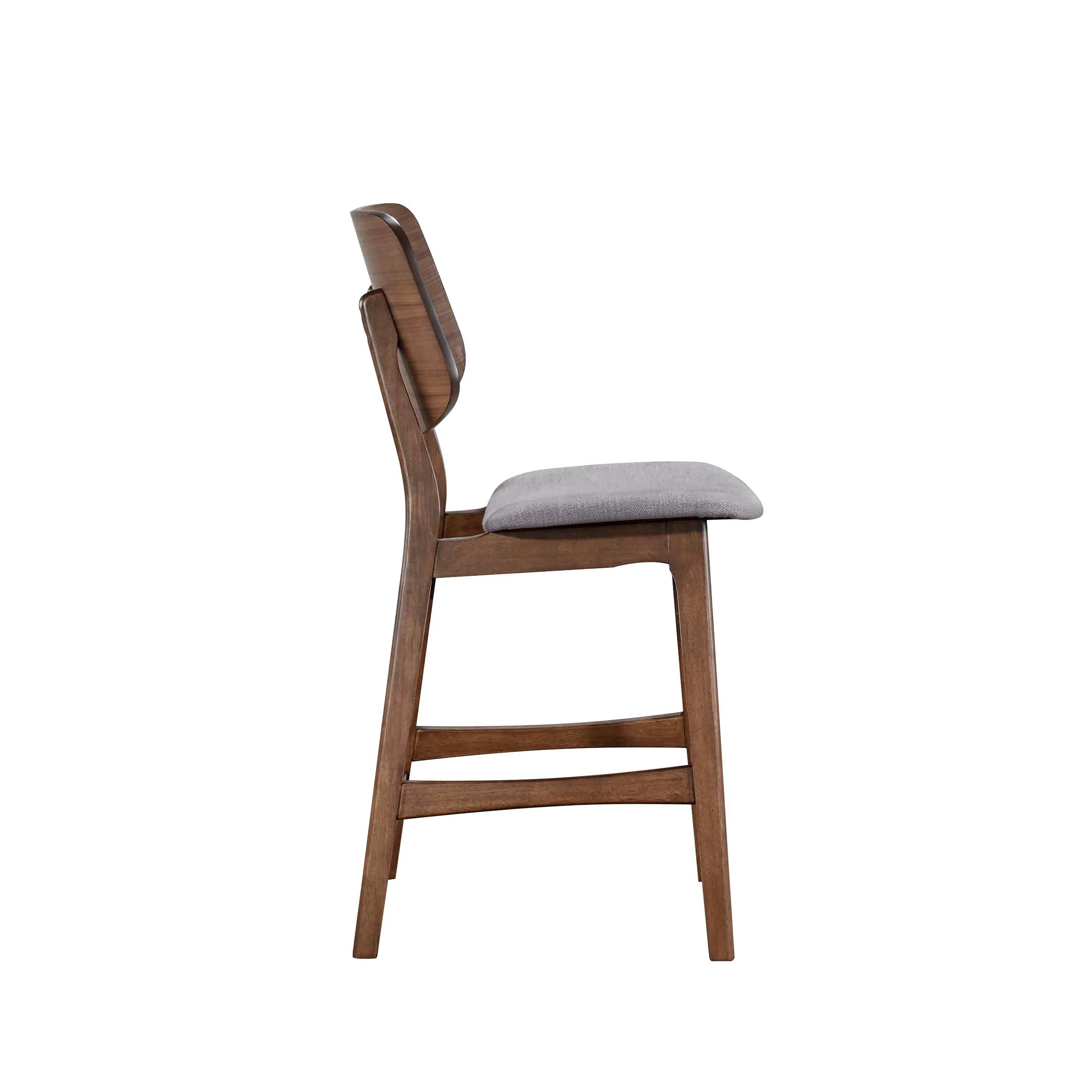 Oscar Counter Chair With Dk Gray Cushion-Walnut - Image 3
