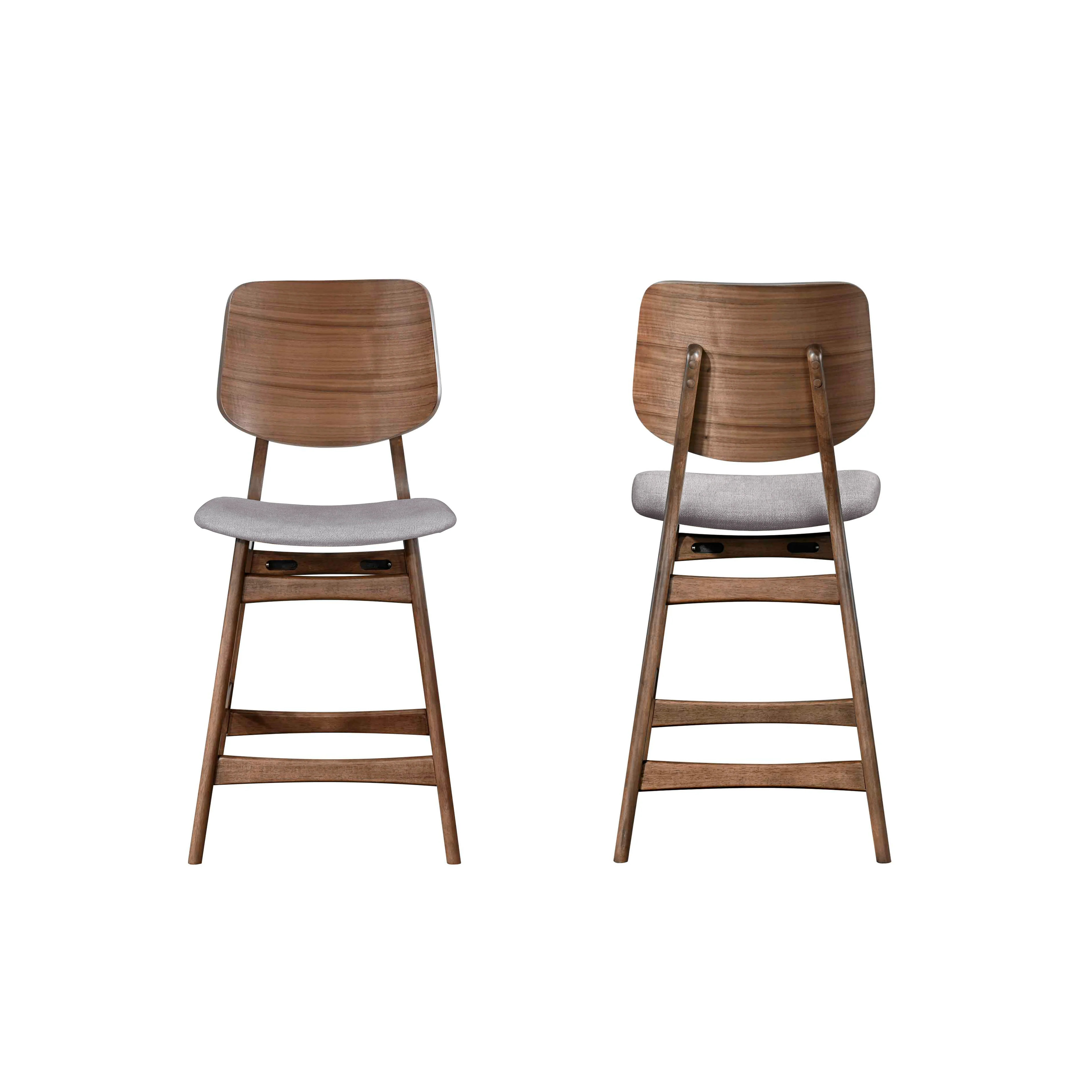 Oscar Counter Chair With Dk Gray Cushion-Walnut - Image 6