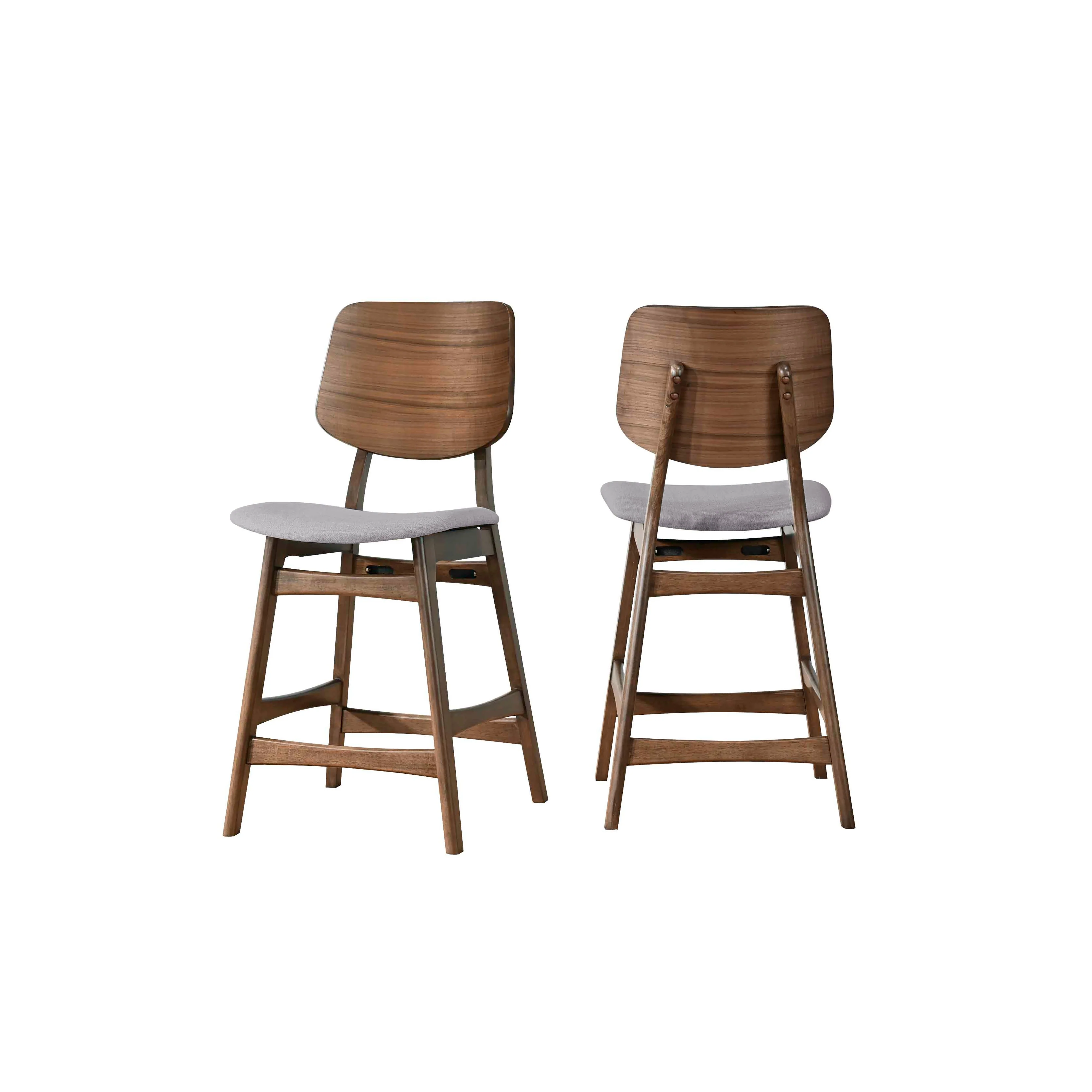 Oscar Counter Chair With Dk Gray Cushion-Walnut - Image 7