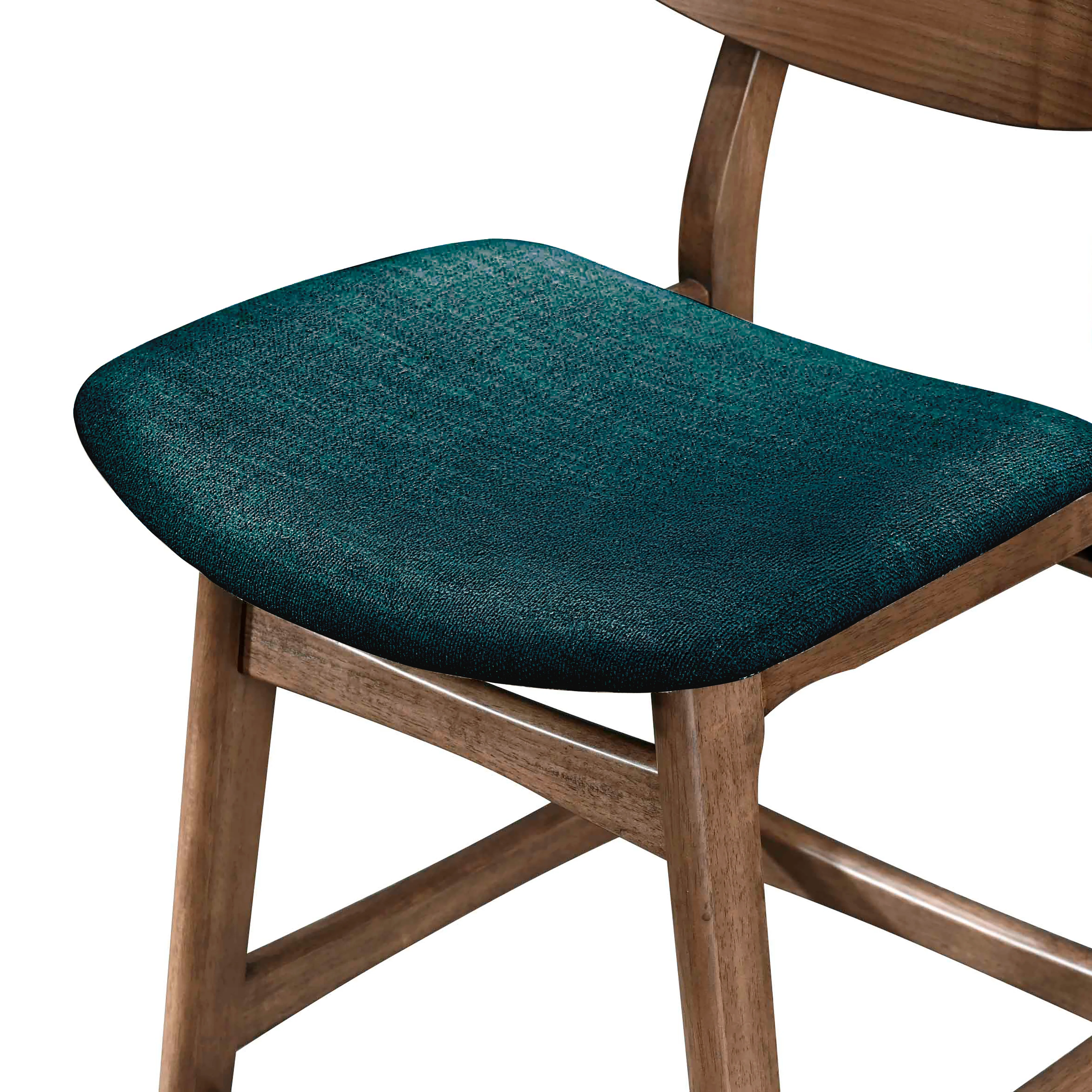 Oscar Counter Chair With Forest Green Cushion-Walnut - Image 5