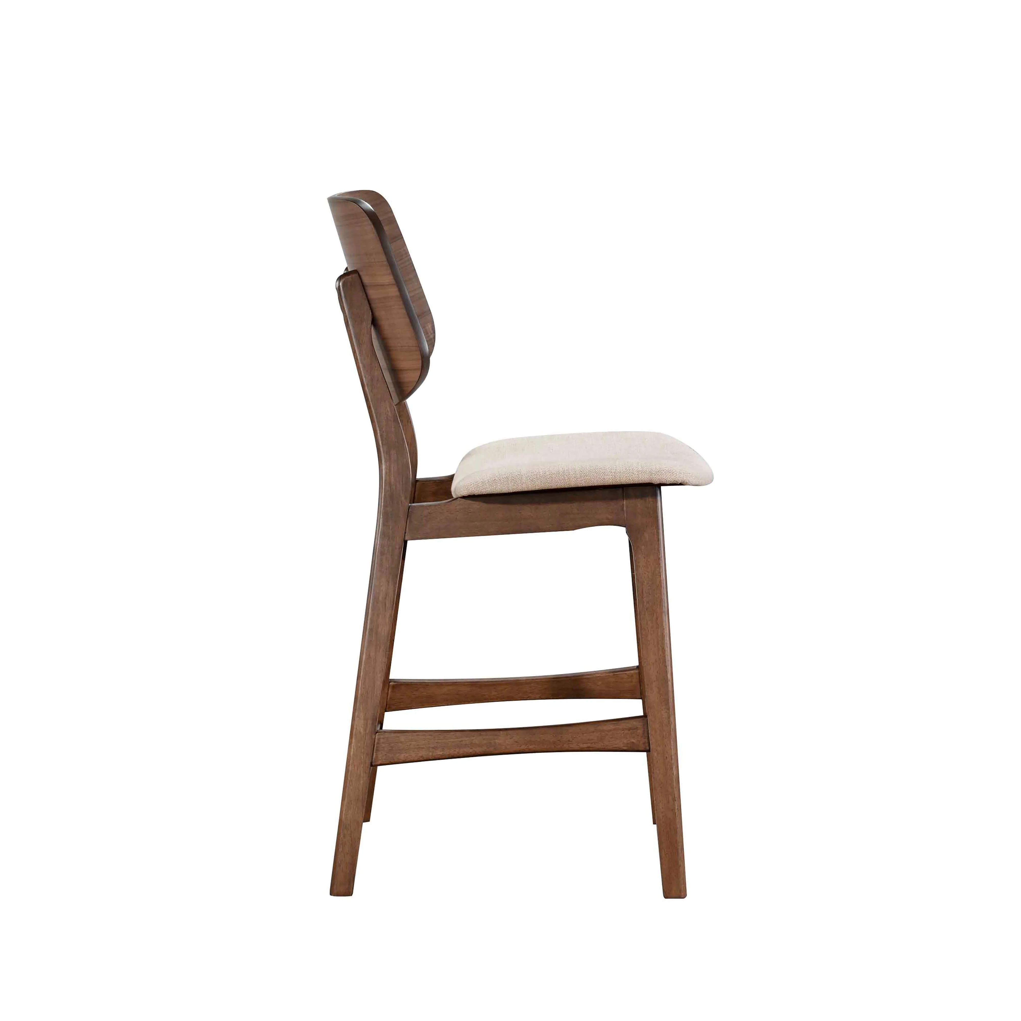 Oscar Counter Chair With Natural Cushion-Walnut - Image 3