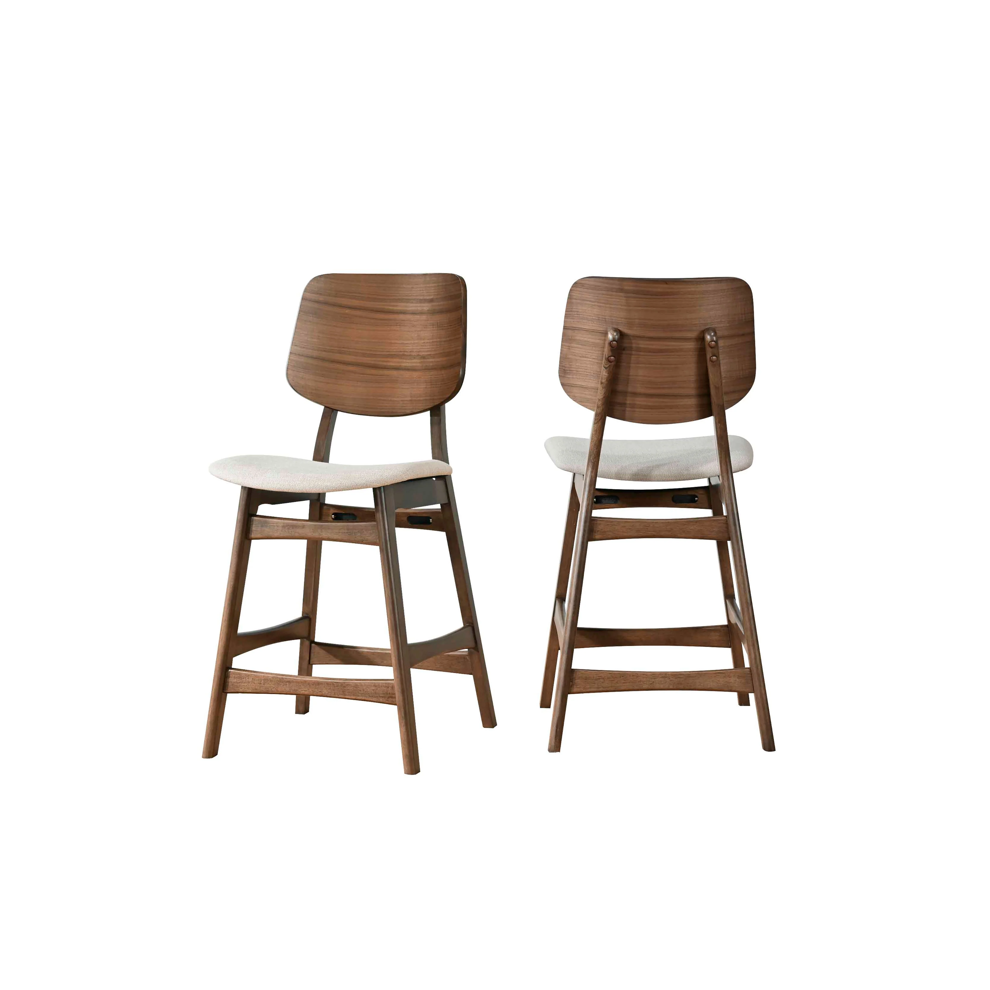 Oscar Counter Chair With Natural Cushion-Walnut - Image 7