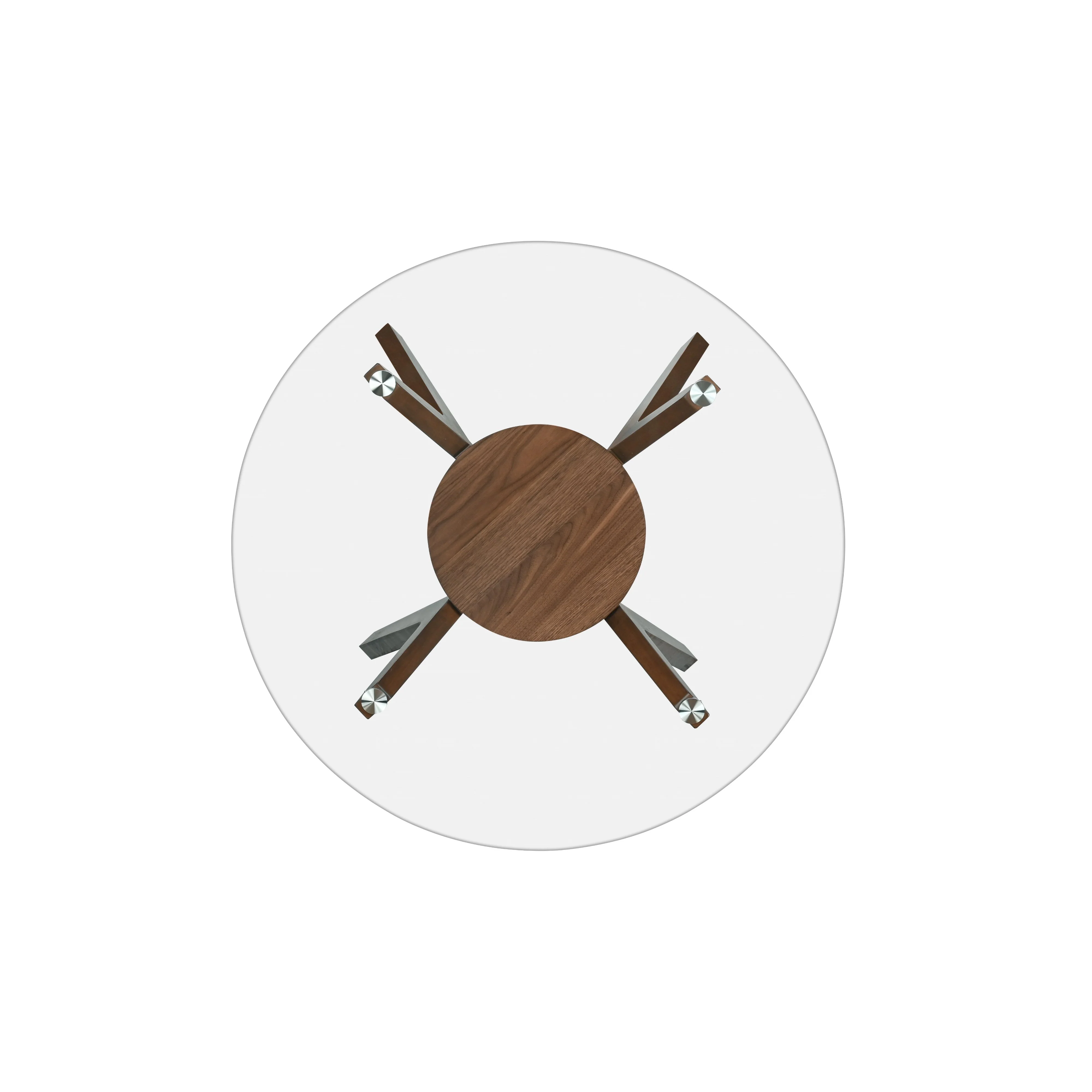Oscar Counter Table Base For Glass Top Ctr Table-Walnut - Image 3