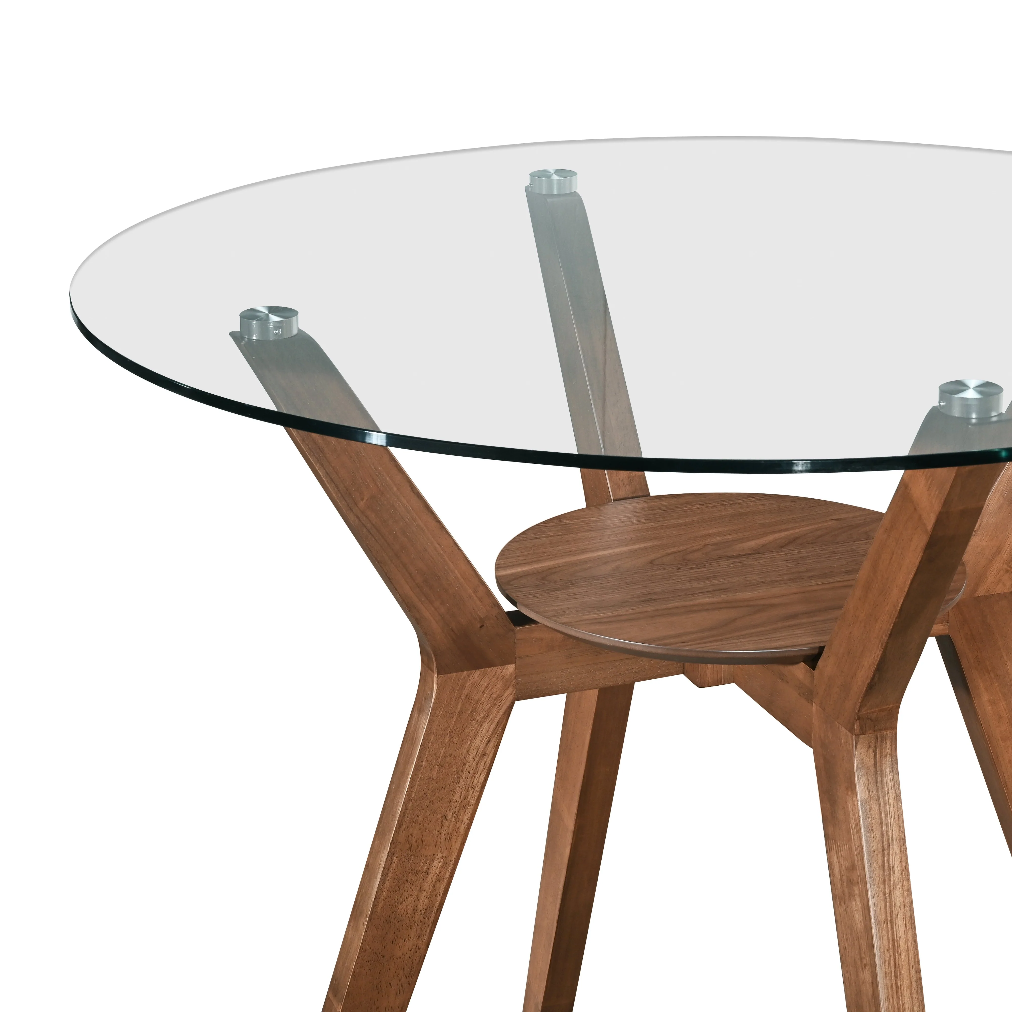 Oscar Counter Table Base For Glass Top Ctr Table-Walnut - Image 4
