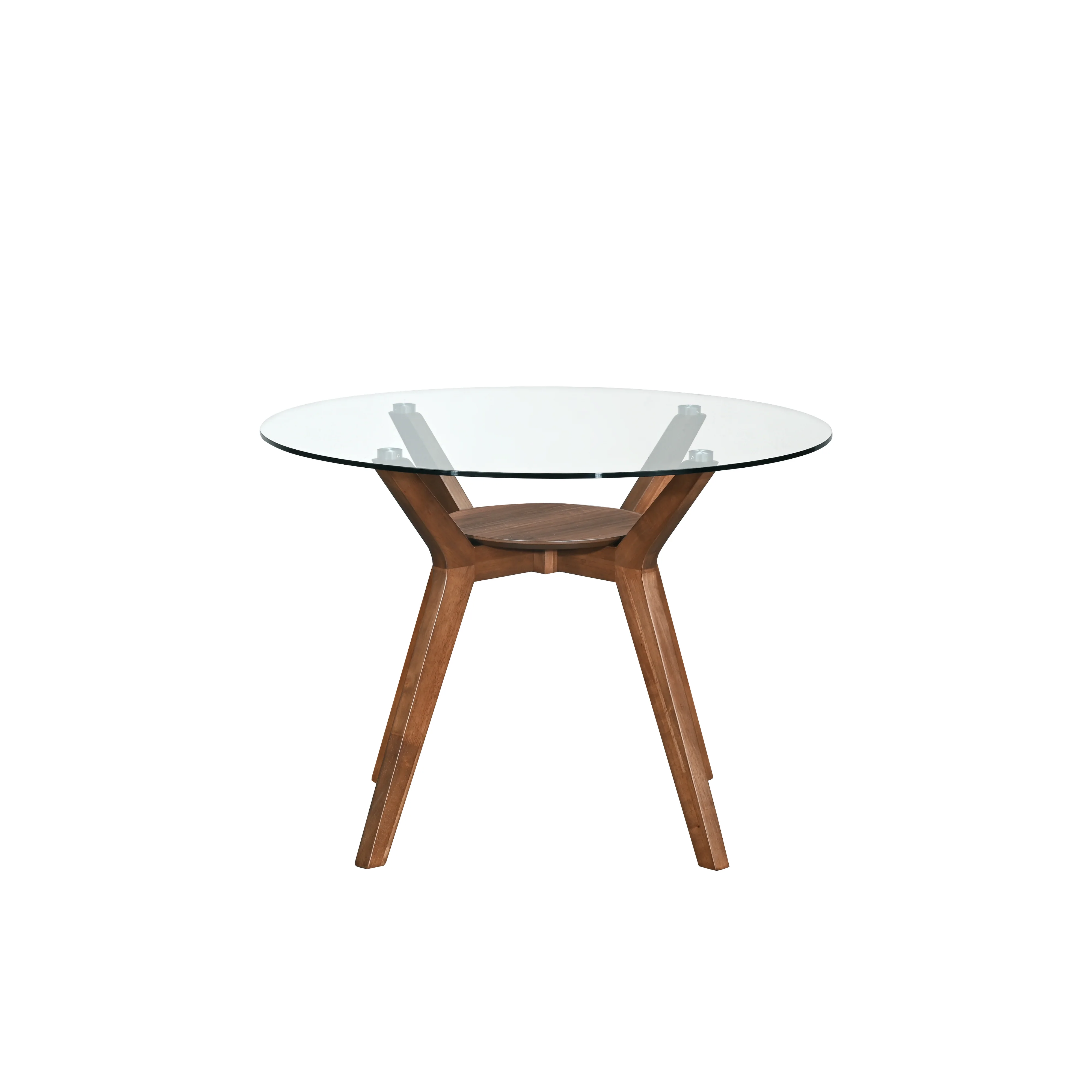 Oscar Dining Table Base For Glass Top Table-Walnut - Image 2