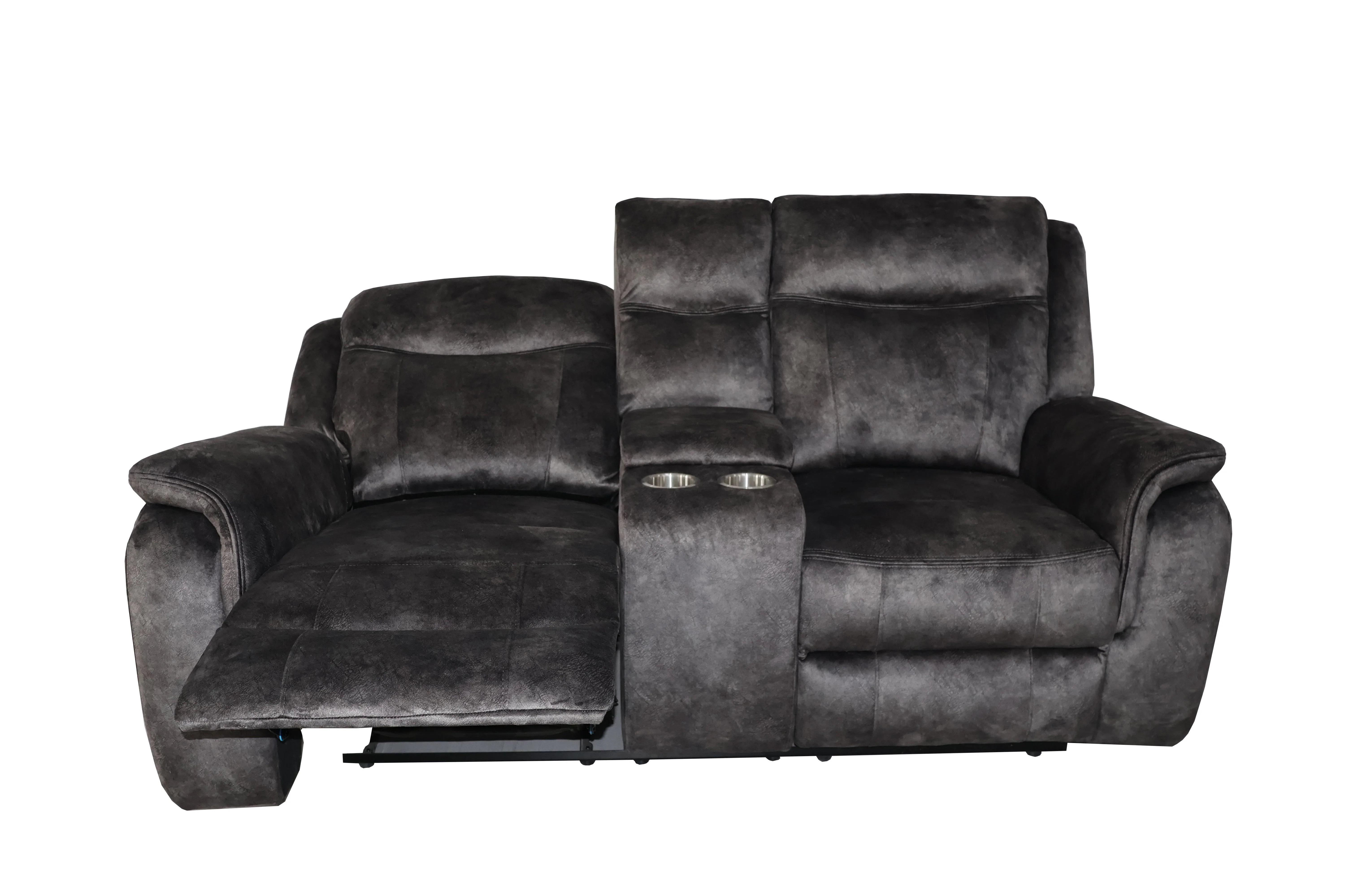 Park City Console Loveseat W/ Pwr Fr-Slate - Image 3