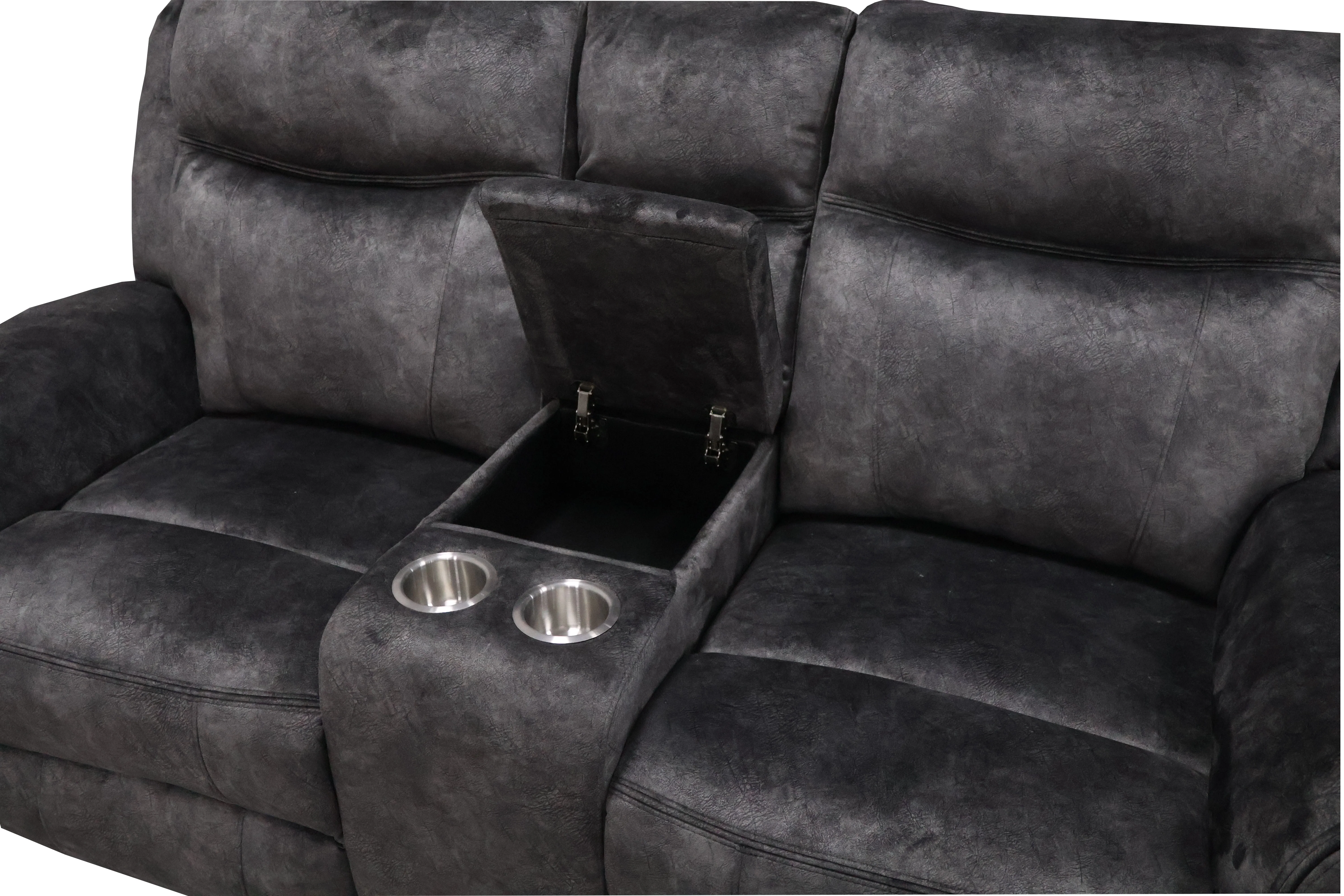 Park City Console Loveseat W/ Pwr Fr-Slate - Image 4